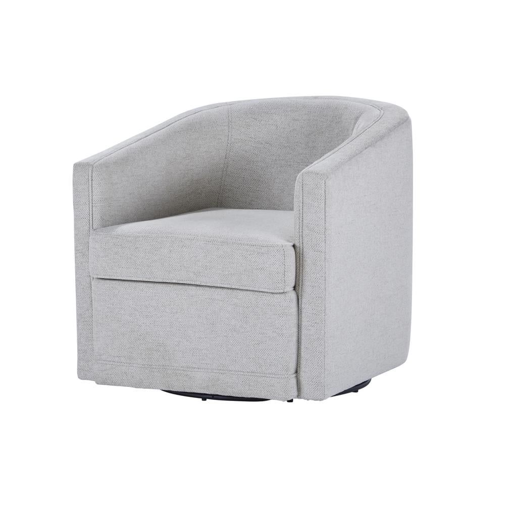 Light Gray Polyester Fabric Swivel Accent Chair with Manufactured Wood Frame