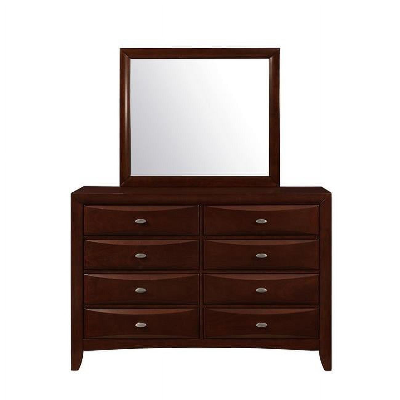 Bronze and Gold Rectangular Wood Dresser with Mirror