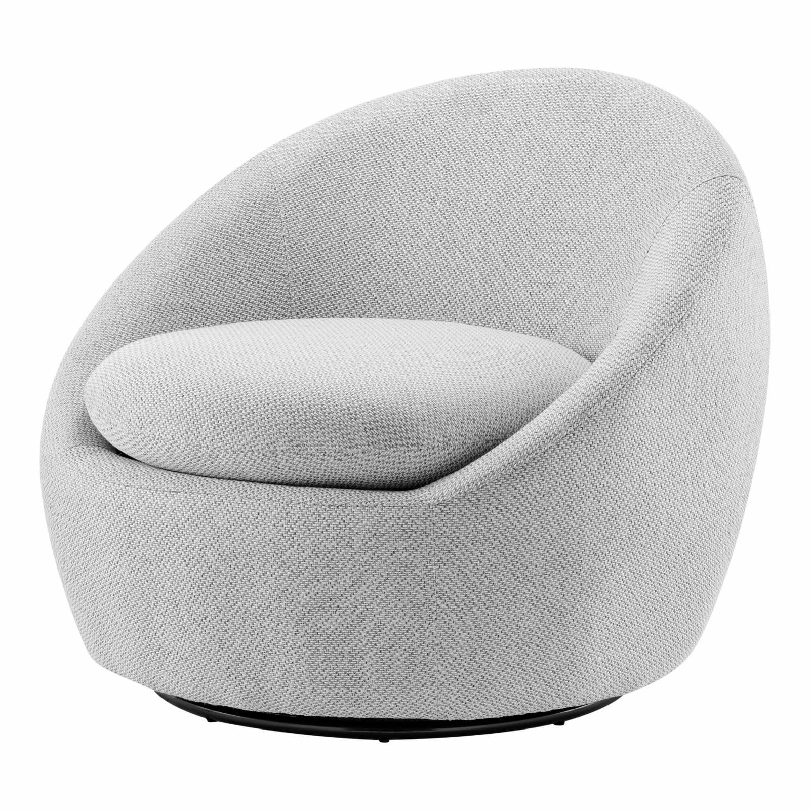 Cardiff Gray Modernist Swivel Accent Chair in Sustainably Sourced Fabric