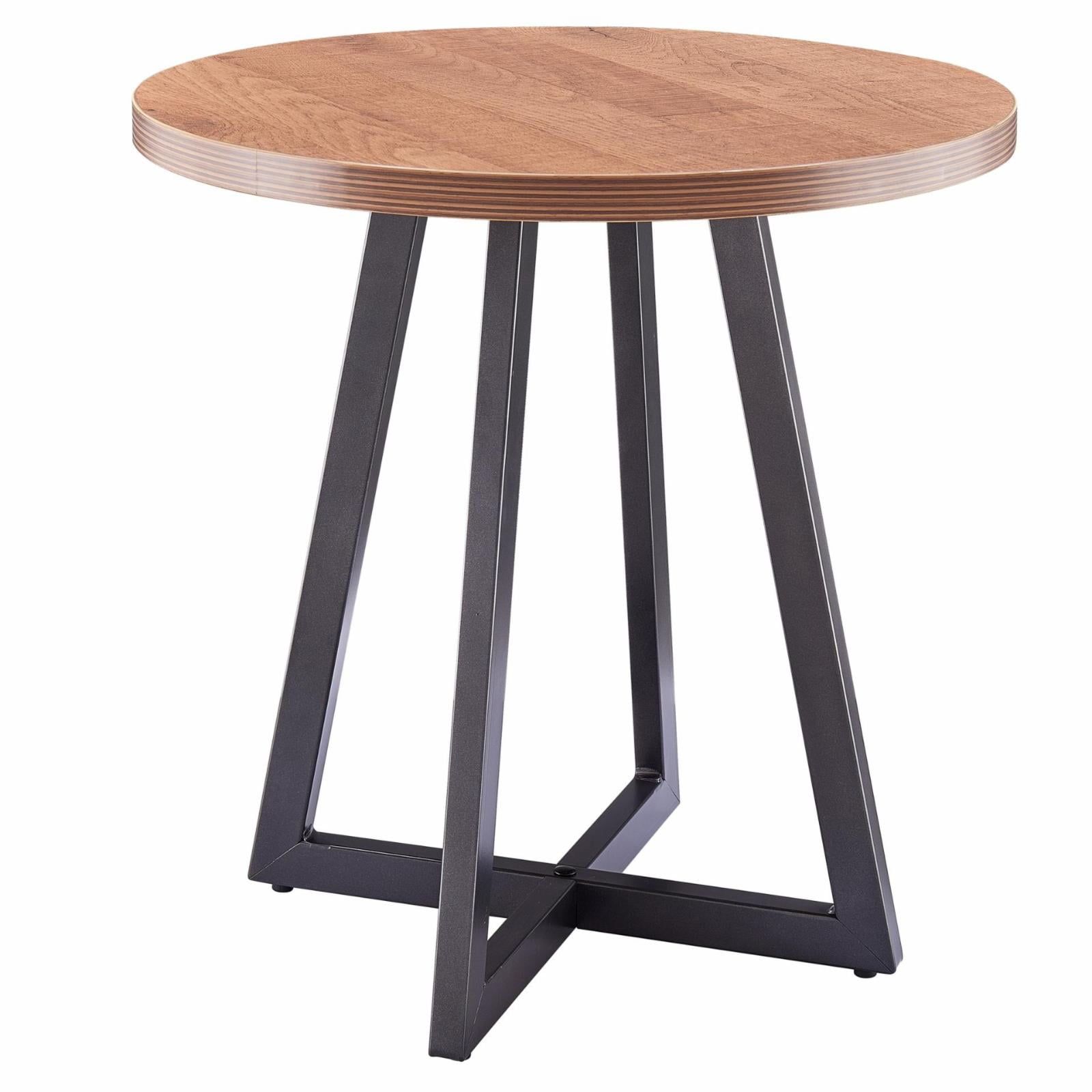 Courtdale 20" Round End Table in Gliese Brown with Metallic Gunmetal Legs