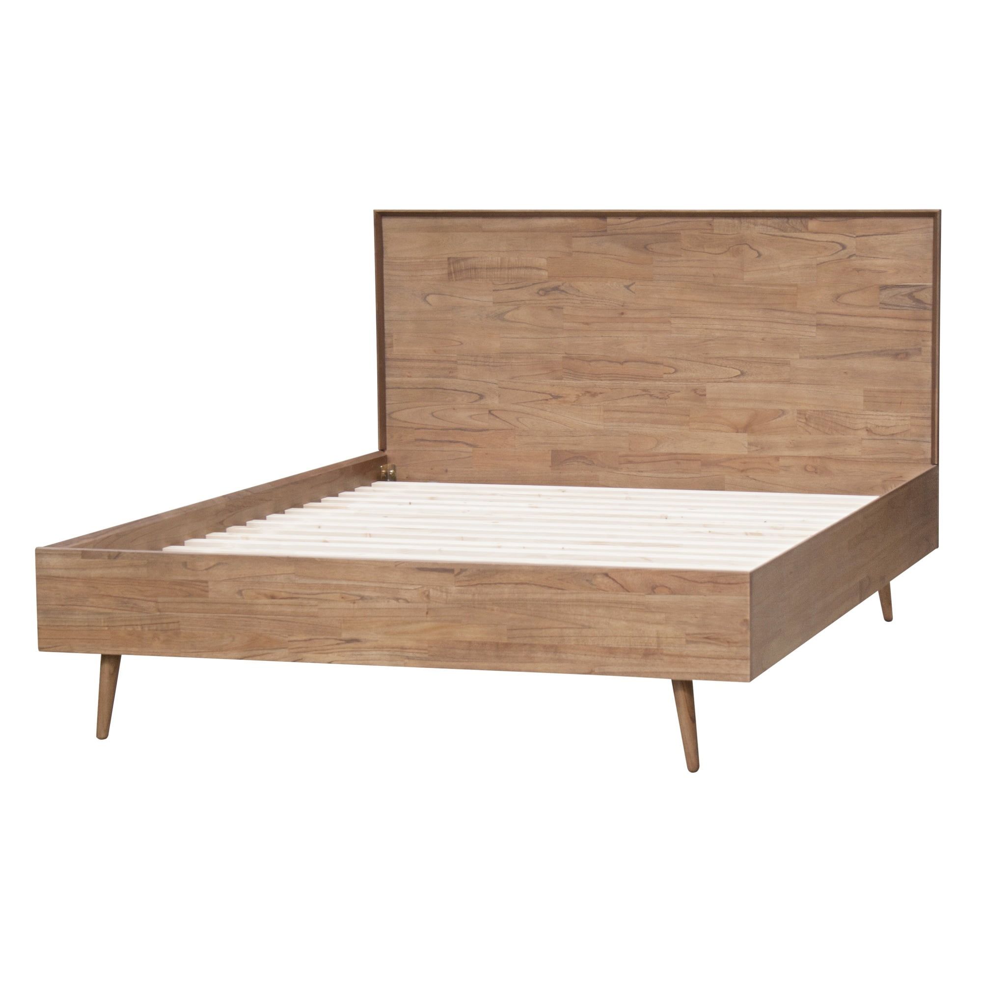 Henley Newton Brown Queen Bed with Wood Headboard and Storage Drawer