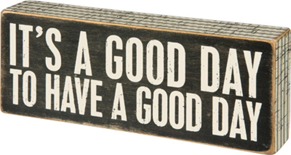 Rustic Black and White Wooden Box Sign with Inspirational Quote