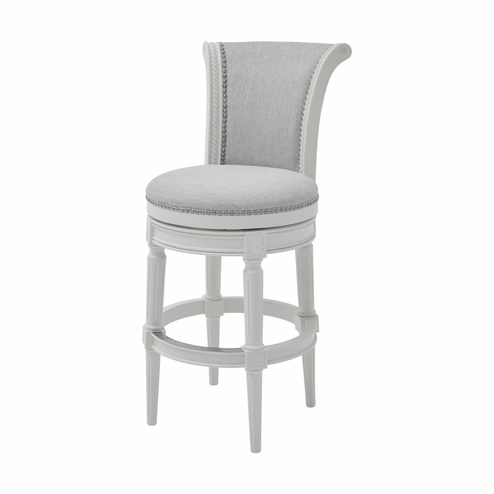 Chapman 31" White Wood and Leather Swivel Barstool