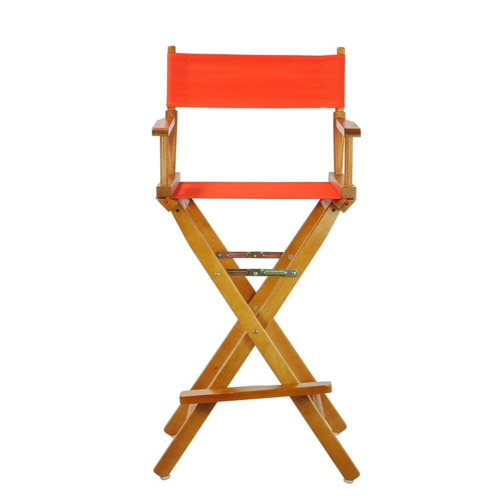 Honey Oak Frame 30" Director's Chair with Orange Canvas