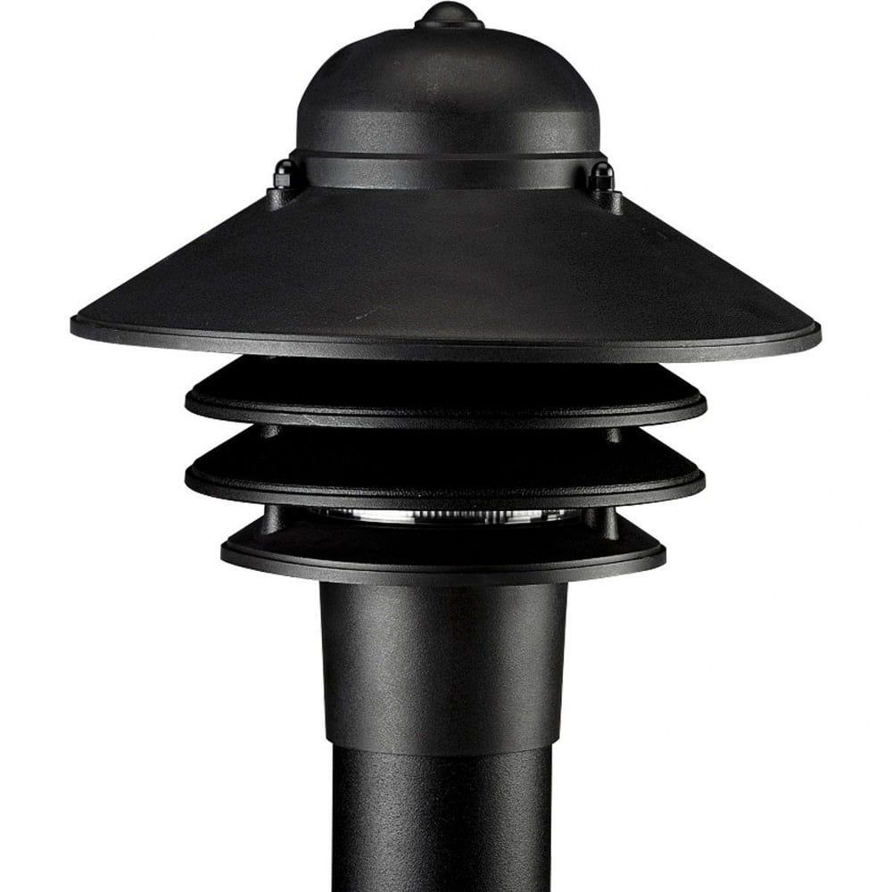 Newport Black Resin Outdoor Post Lantern with Prismatic Diffuser