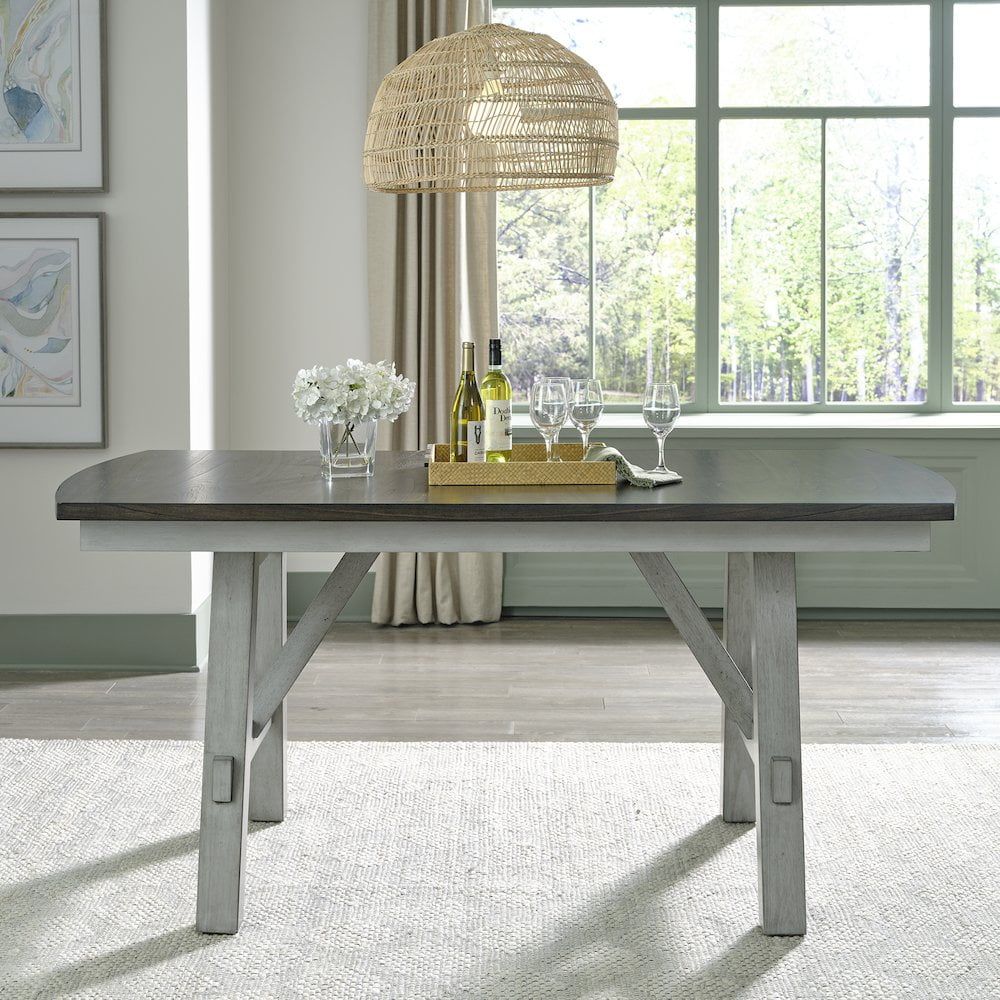 Smokey Gray Rustic Wood Dining Height Table