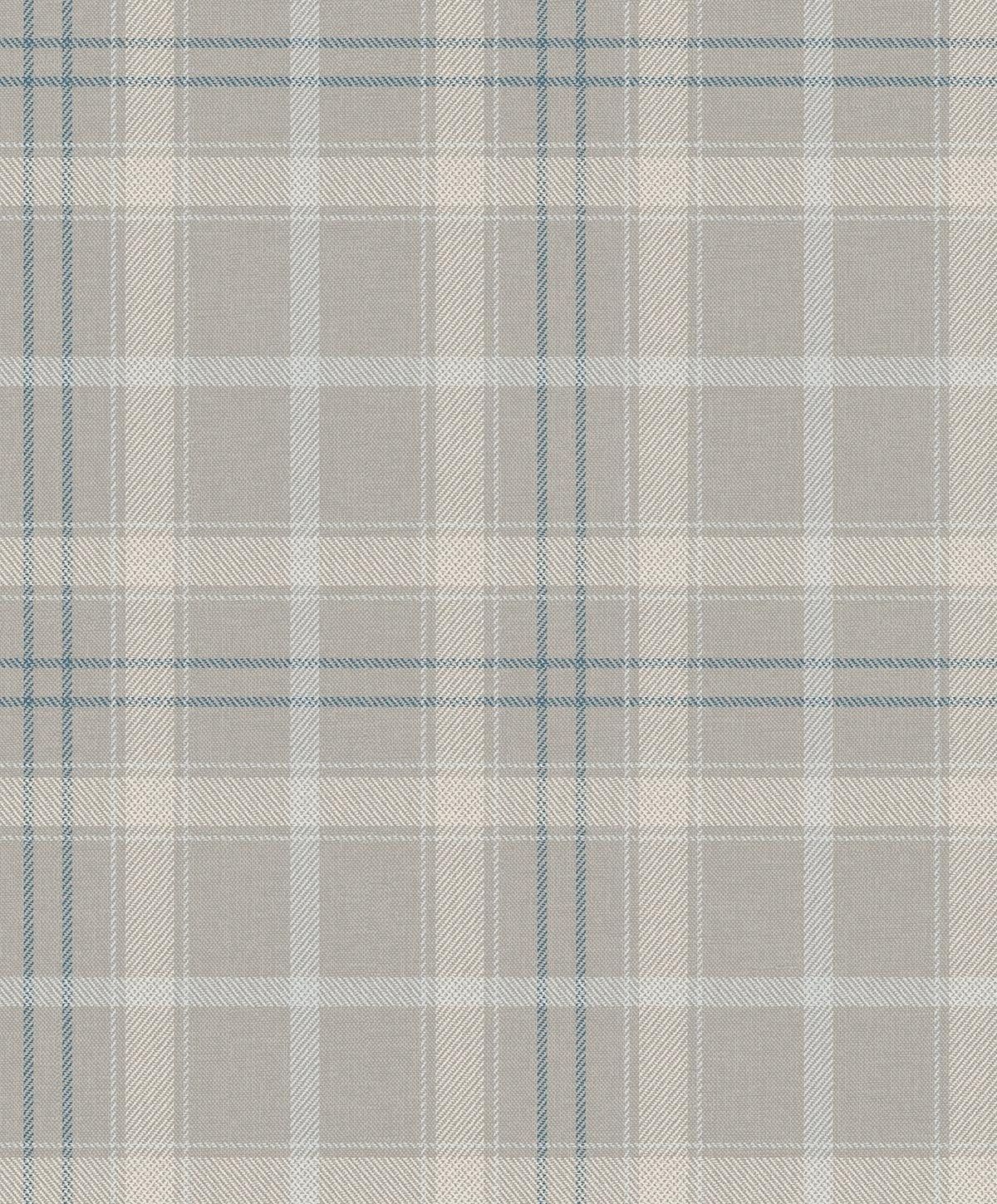 Argos Gray and Blue Plaid Self-Adhesive Vinyl Wallpaper
