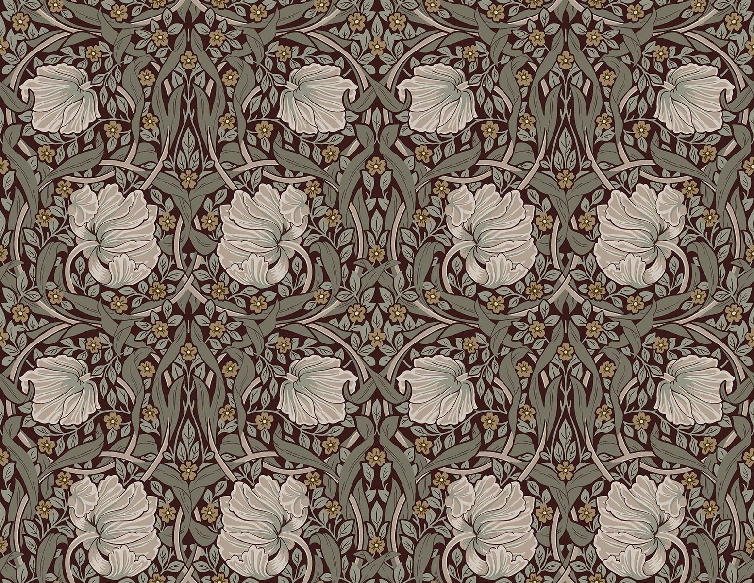 Auburn & Eucalyptus Floral Peel and Stick Wallpaper