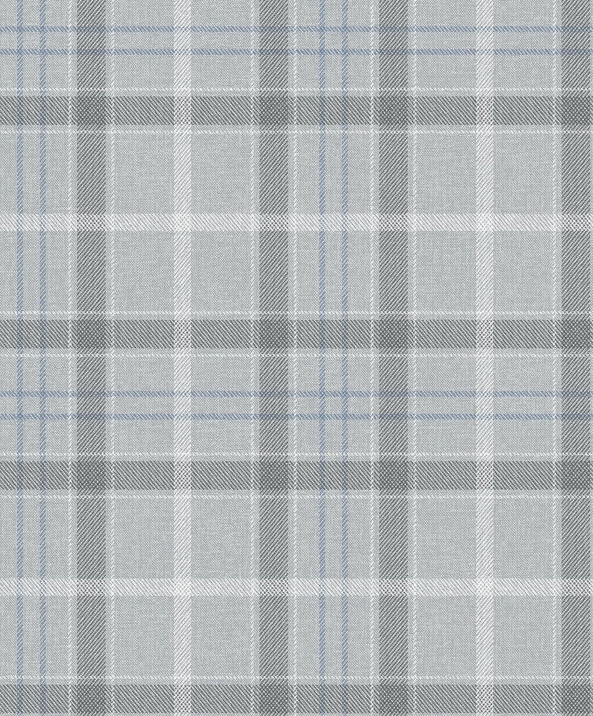 Cool Grey and Blue Plaid Vinyl Peel and Stick Wallpaper Roll