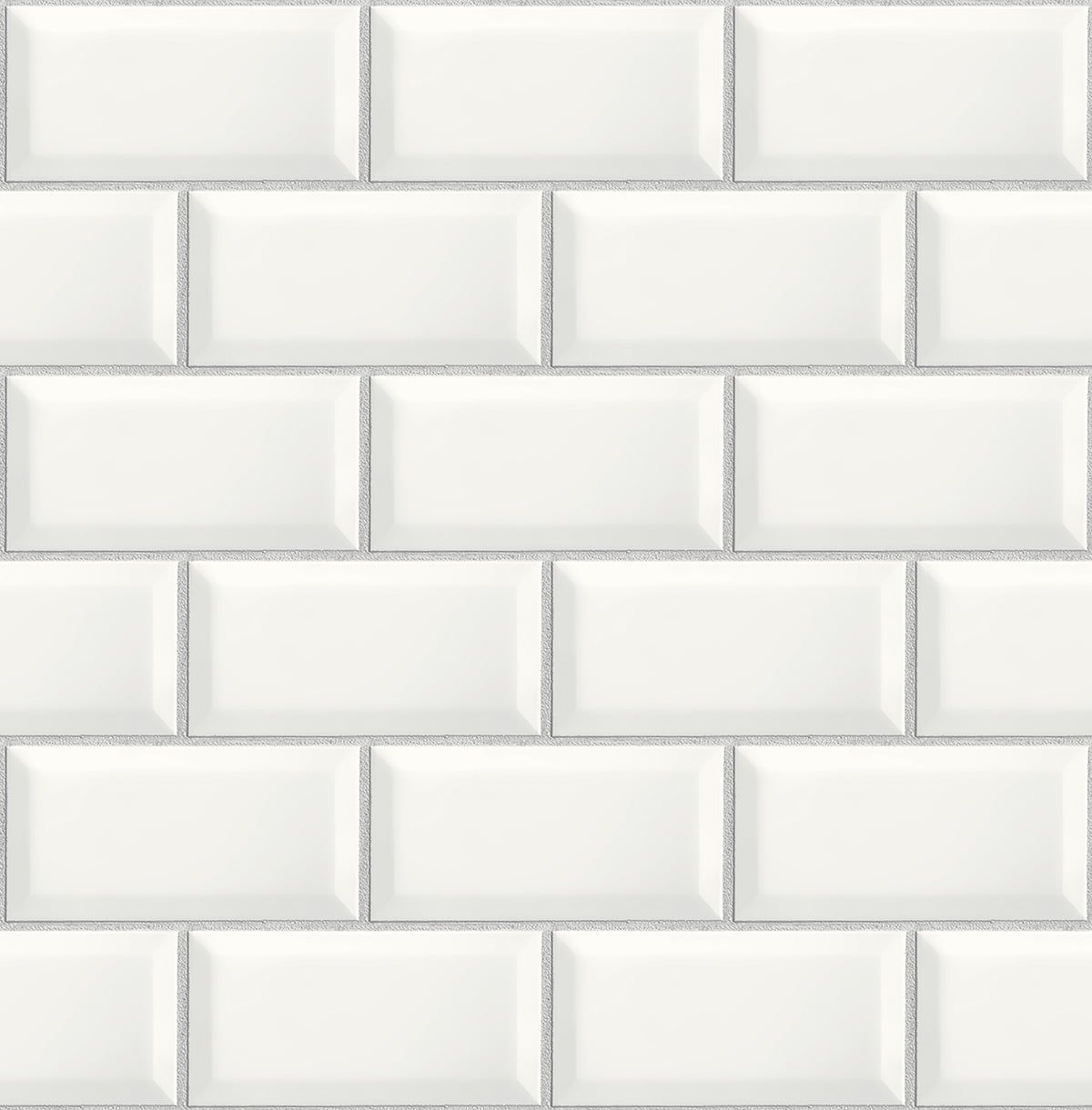 Alabaster and Grey Large Subway Tile Peel and Stick Wallpaper