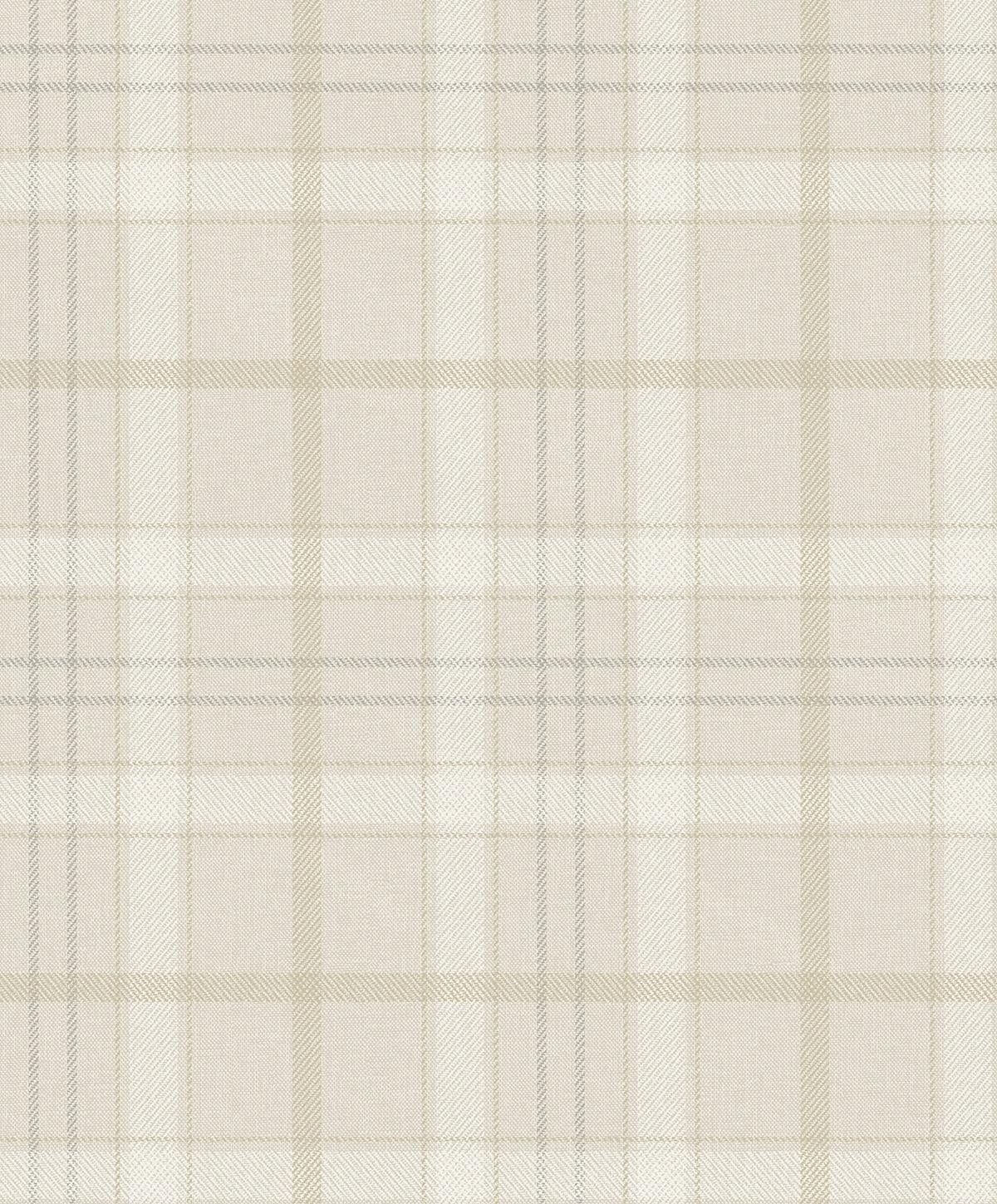 Neutral Plaid Self-Adhesive Vinyl Wallpaper Roll