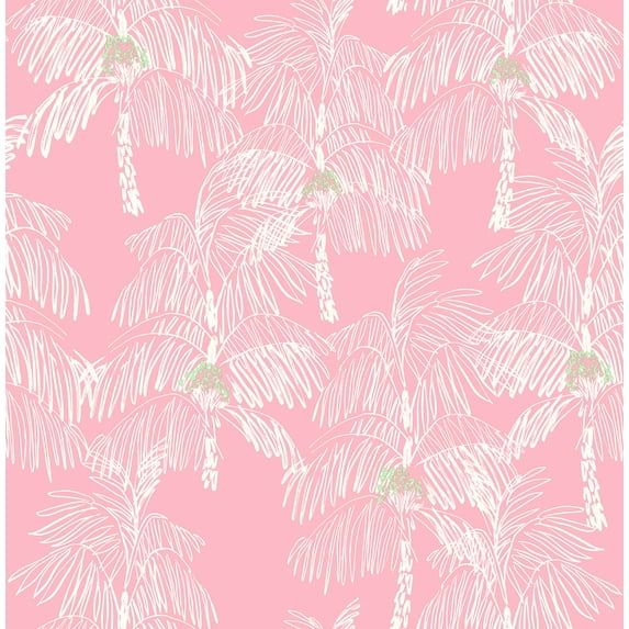 Palm Beach Flamingo Pink Vinyl Peel and Stick Wallpaper