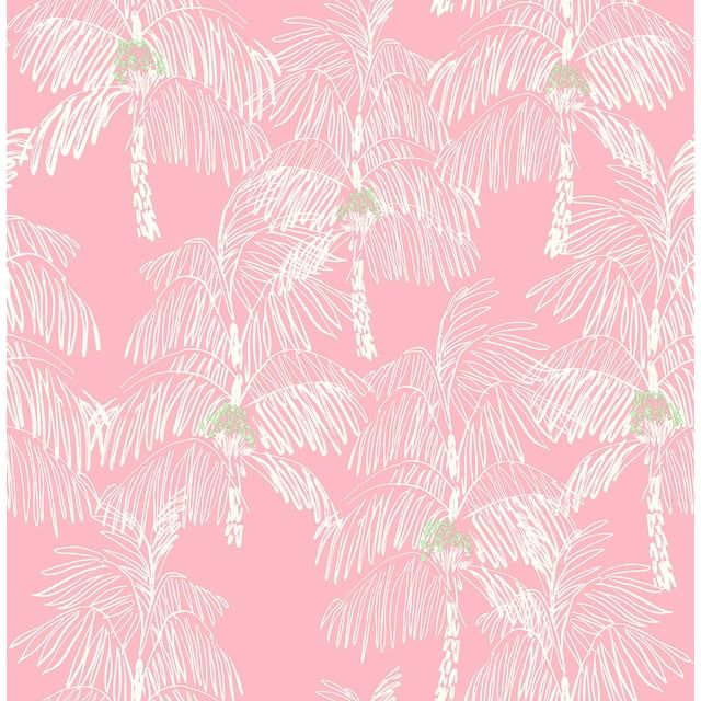 Palm Beach Flamingo Pink Vinyl Peel and Stick Wallpaper