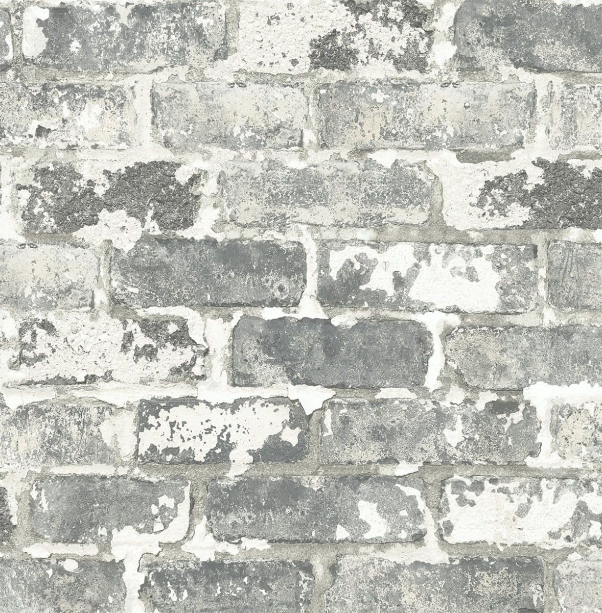 Weathered Gray Brick Peel and Stick Vinyl Wallpaper