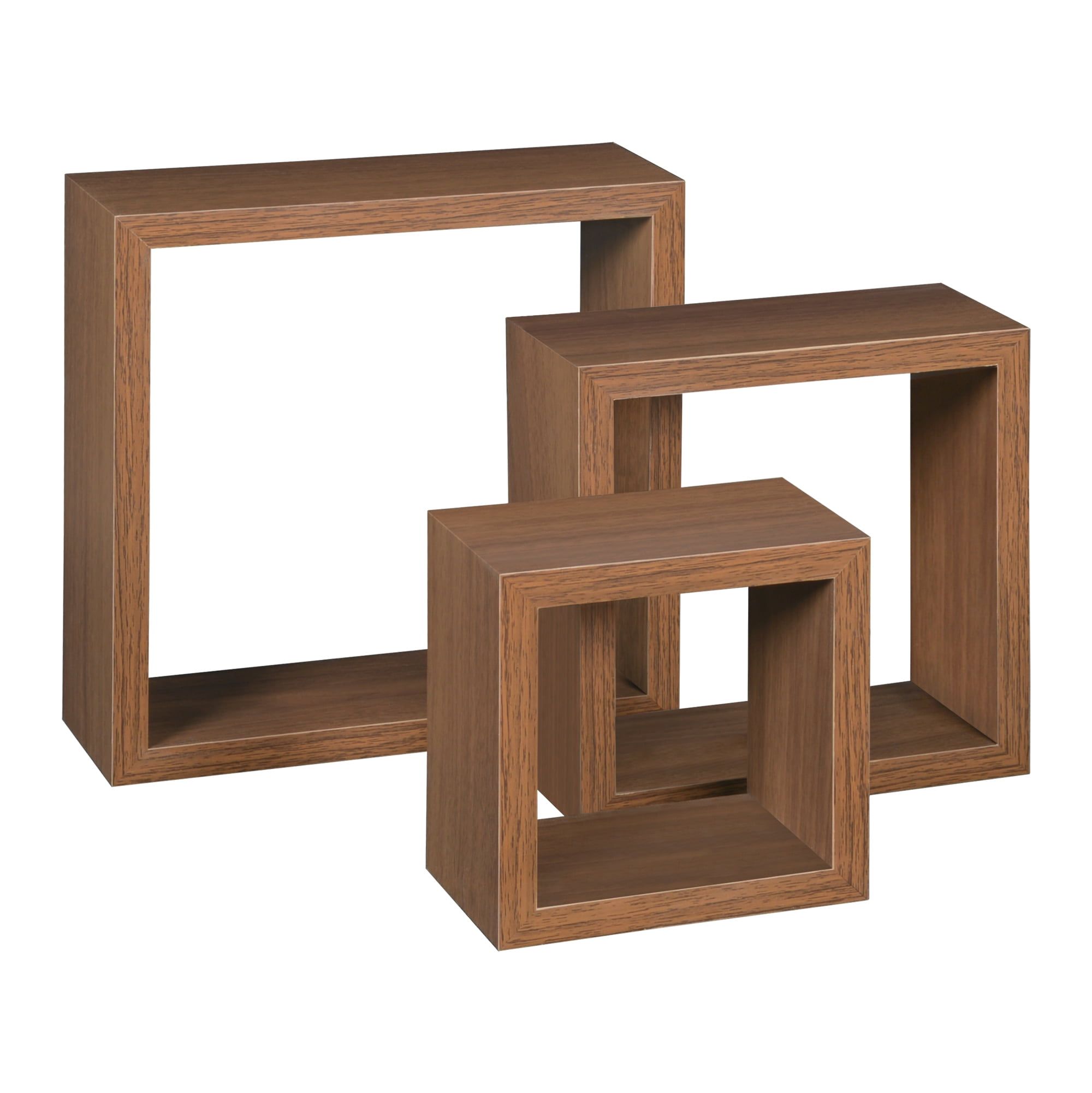 Urban Walnut 3-Piece Floating Wall Shelf Set