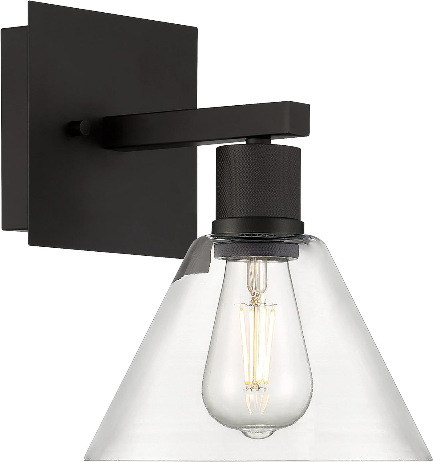 Martini Glass Inspired Matte Black LED Wall Sconce