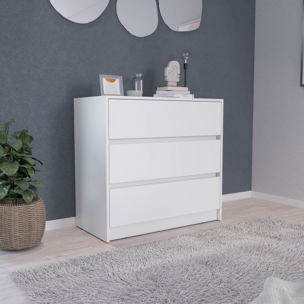 Austin Elegance White Particle Board 3-Drawer Dresser