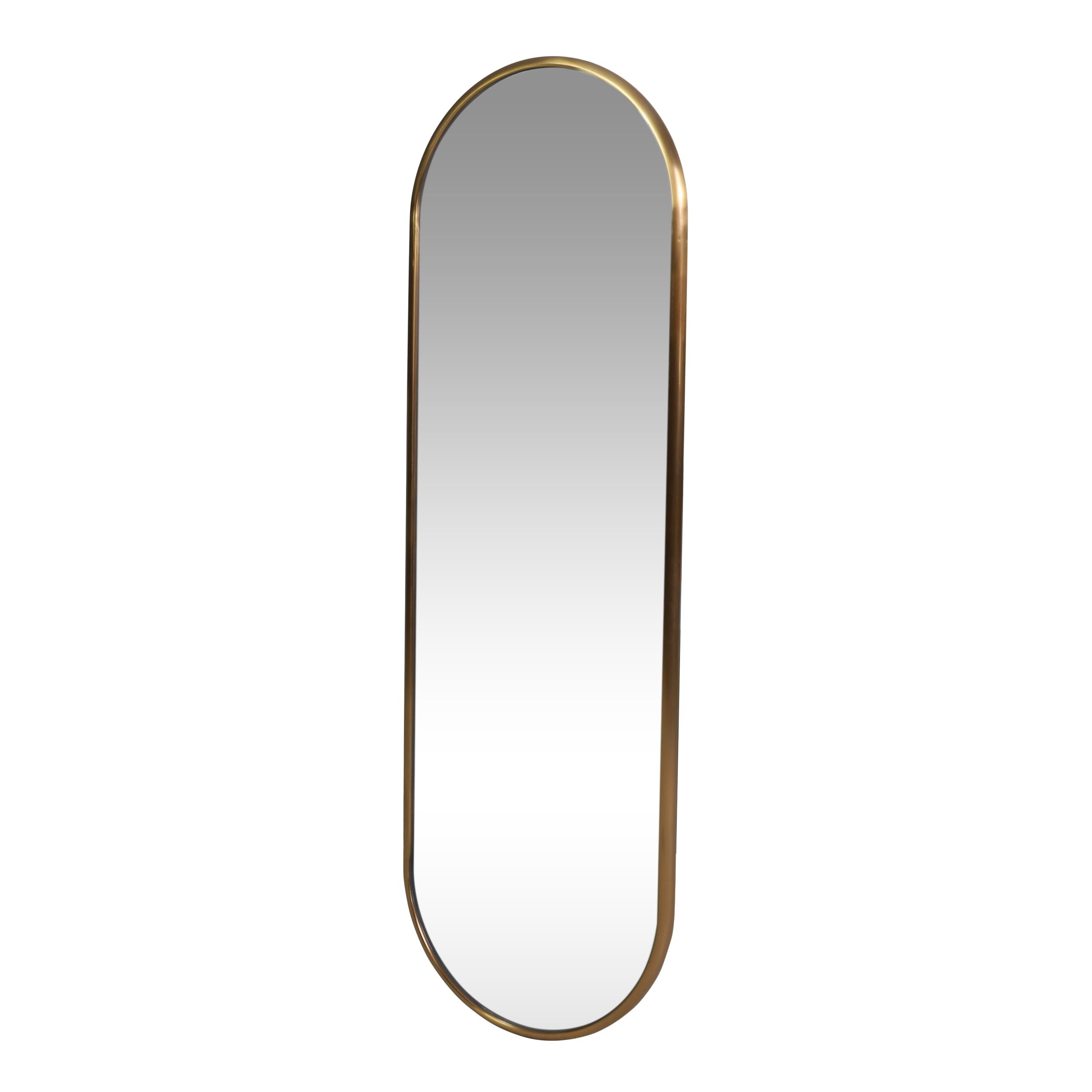 Elegant Oval Gold Stainless Steel Large Decorative Wall Mirror