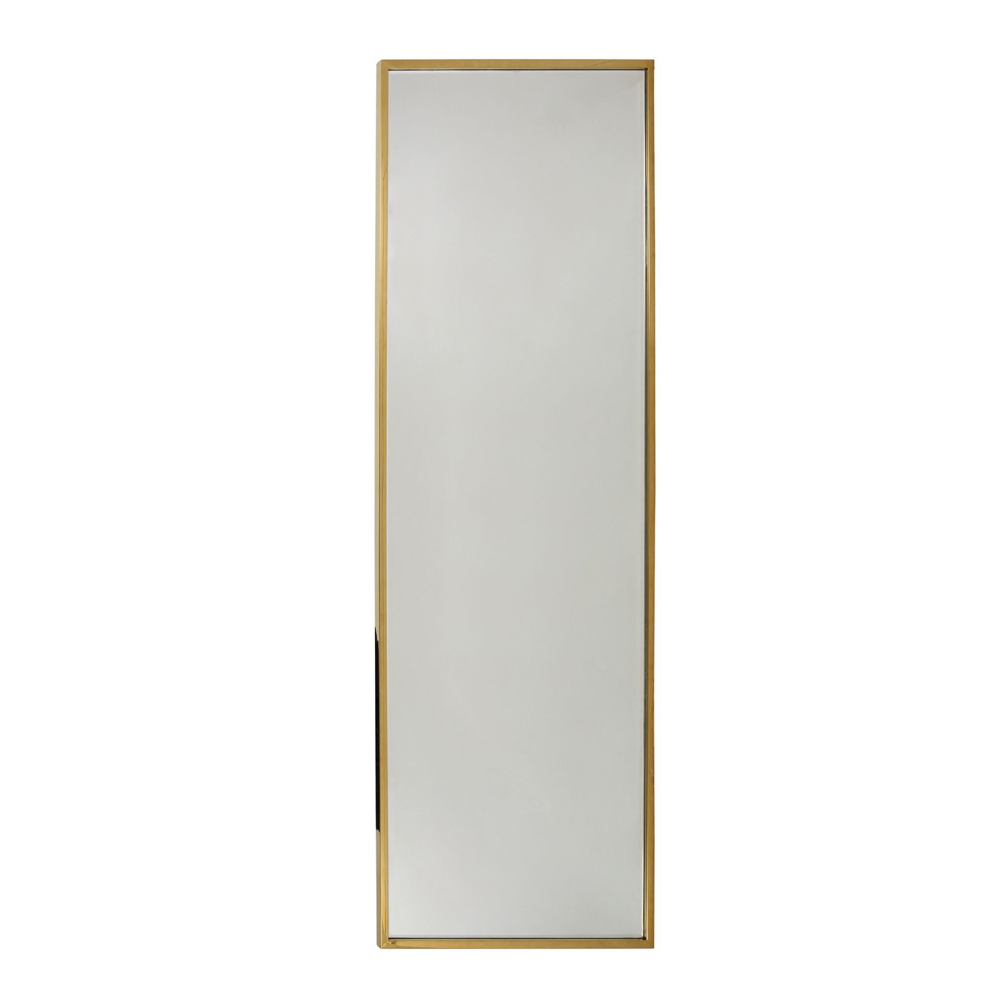 Elegant Full-Length Rectangular Mirror with Gold Stainless Steel Frame