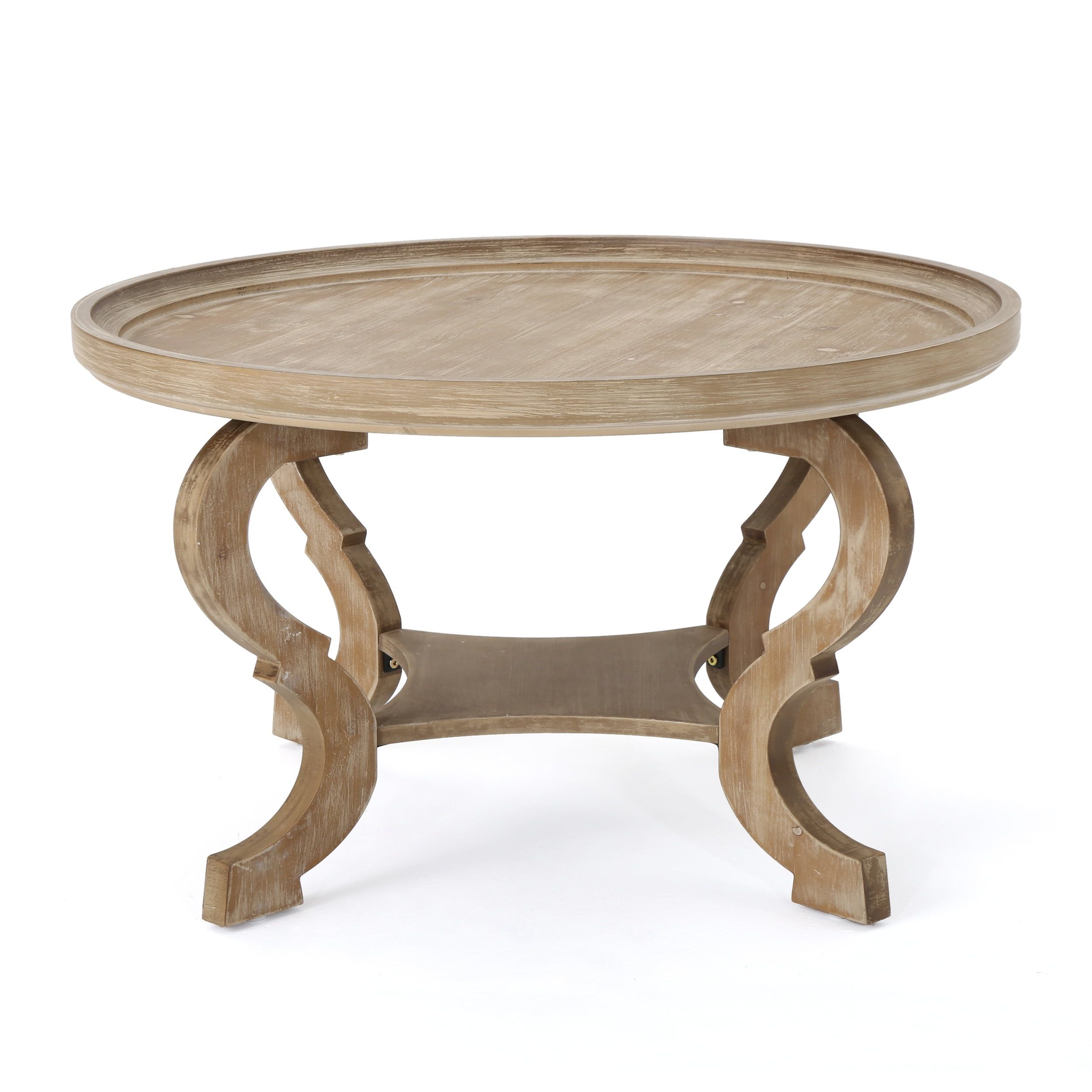 Shelton Nature-Inspired Round Faux Wood Coffee Table