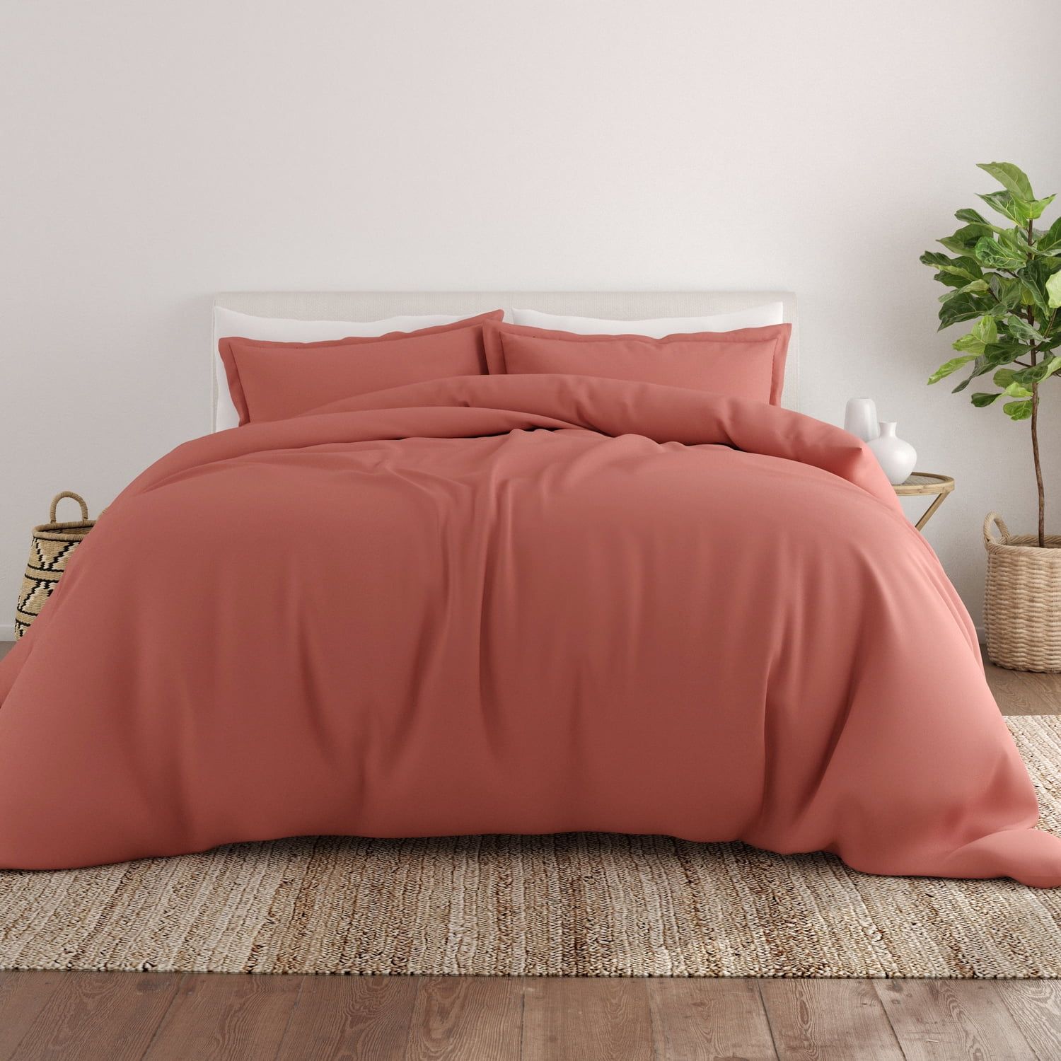 Clay Microfiber Twin/Twin XL Duvet Cover Set with Pillow Sham