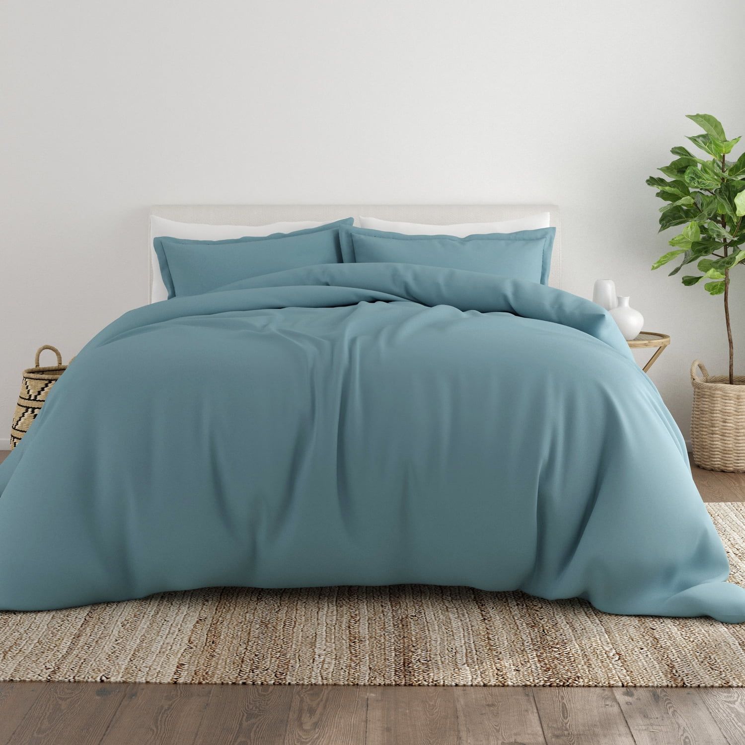 Ocean Blue Microfiber Twin/Twin XL Duvet Cover Set