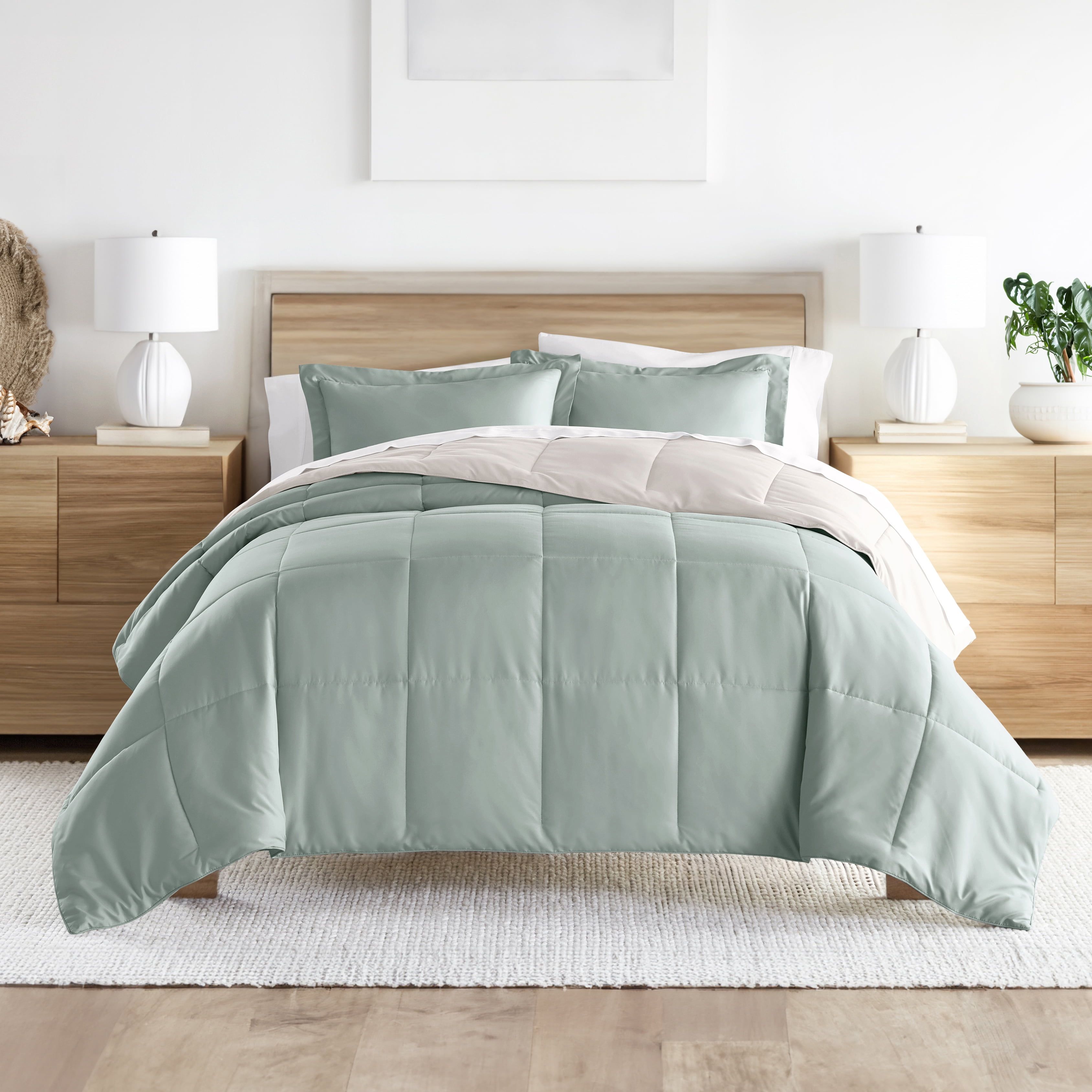 Eucalyptus and Natural Reversible Down Alternative Full Comforter Set