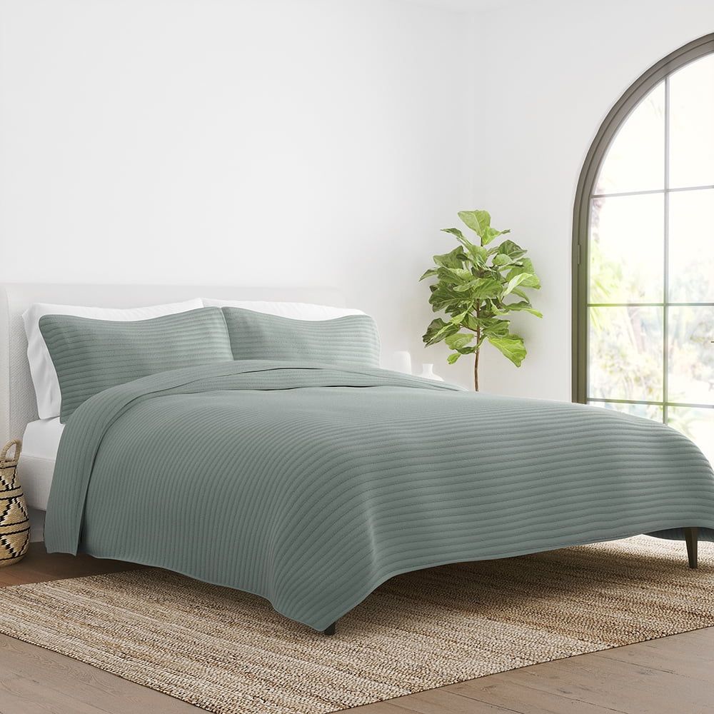 King Eucalyptus Reversible Microfiber Quilt Set