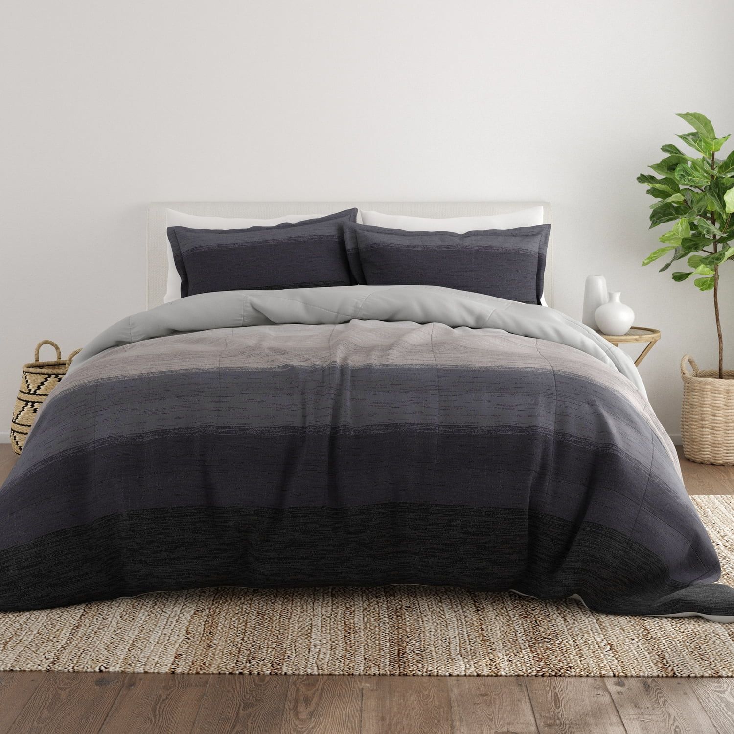 Gray Ombre Down Alternative Full Comforter Set