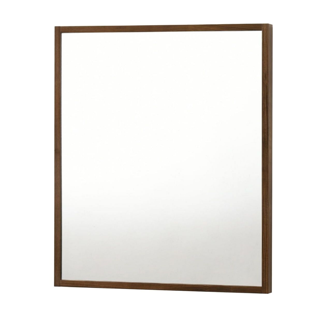 Noe 40" Sleek Walnut Veneer Rectangular Bathroom Mirror