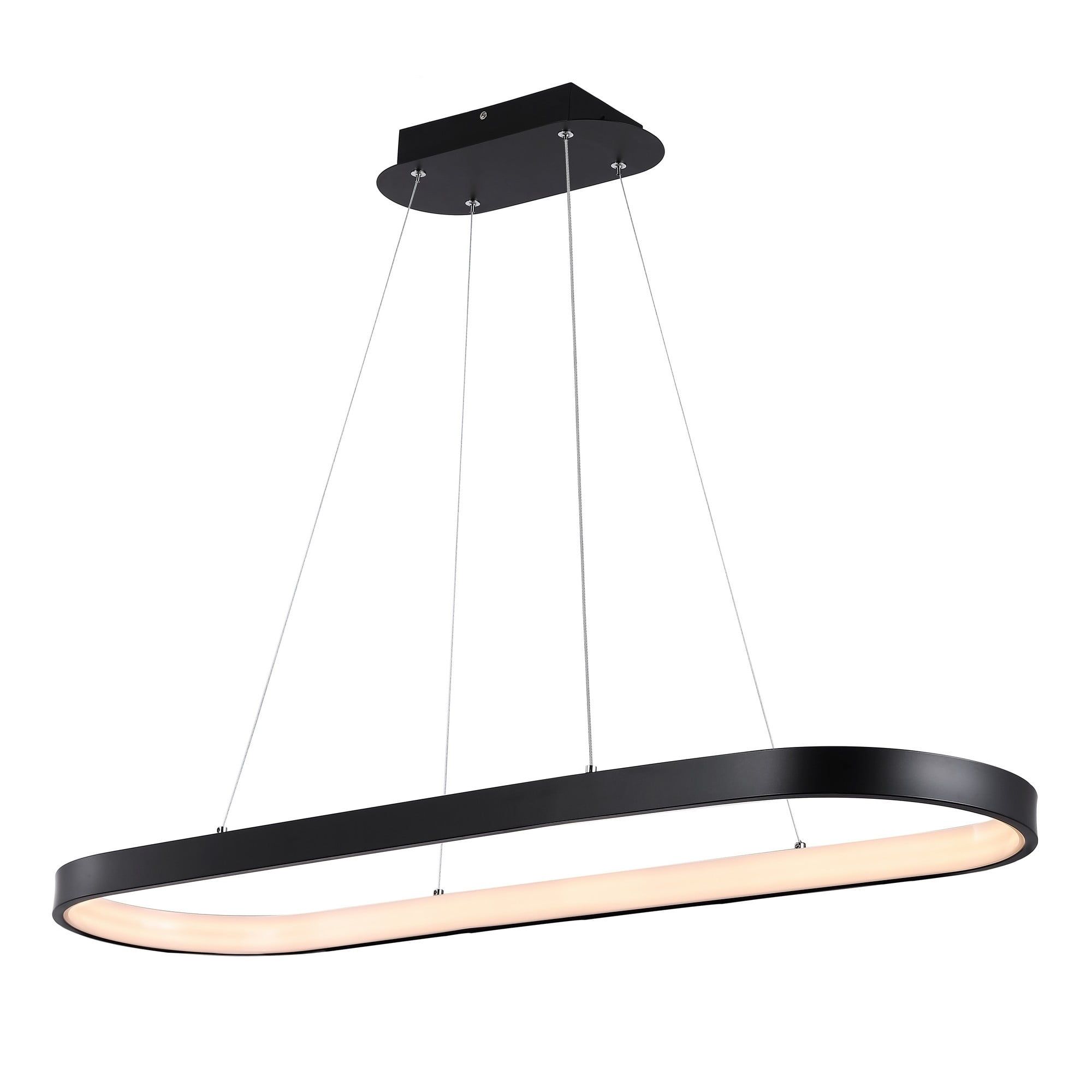 Nolan 38.75" Satin Black Modern Bohemian LED Linear Pendant