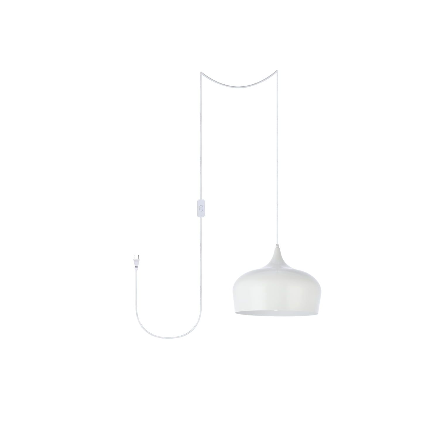 Nora 11.5" White Aluminum Contemporary Plug-In Pendant