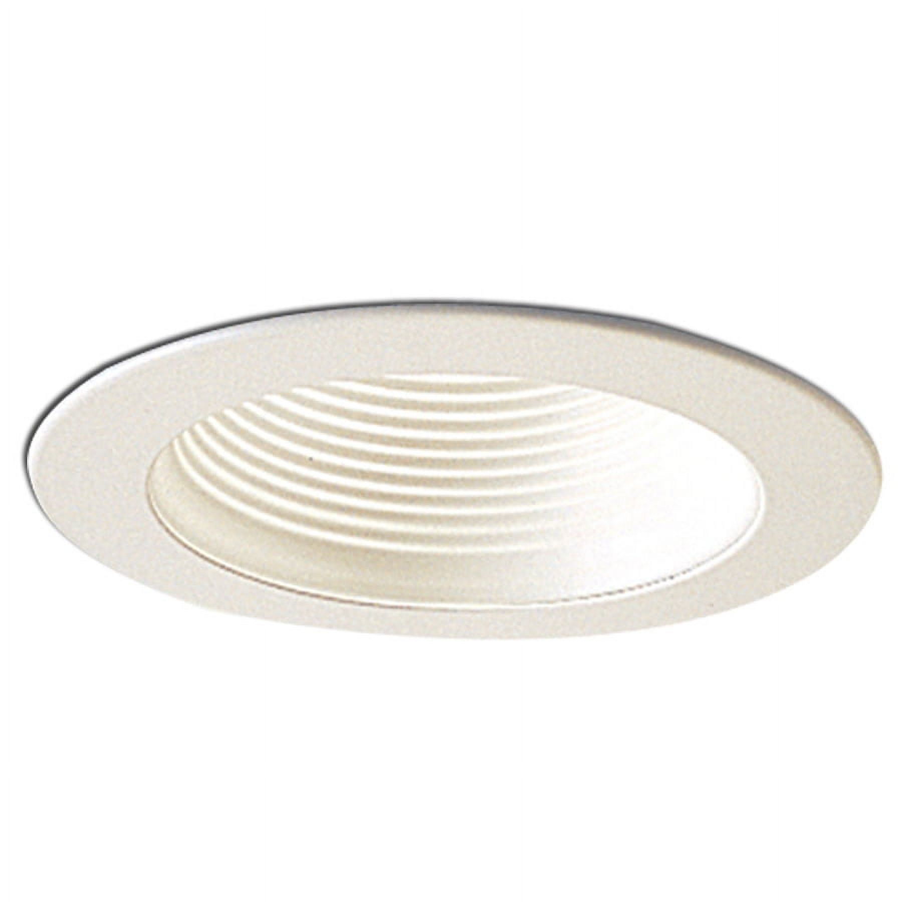 White Aluminum 4-Inch Stepped Baffle Recessed Trim