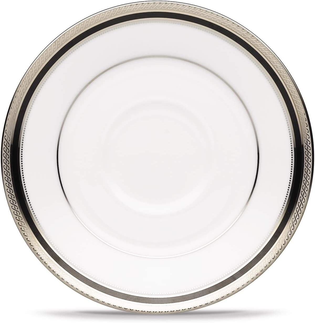 Austin Platinum Chic Black and White Porcelain Saucer