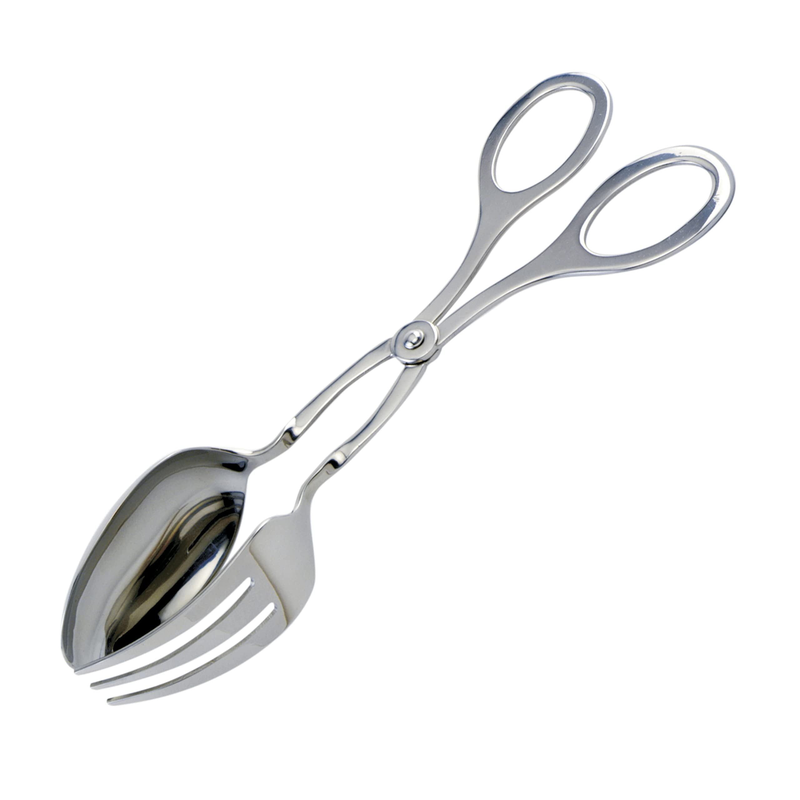 Polished Stainless Steel Scissor Style Serving Tongs, 9-Inch