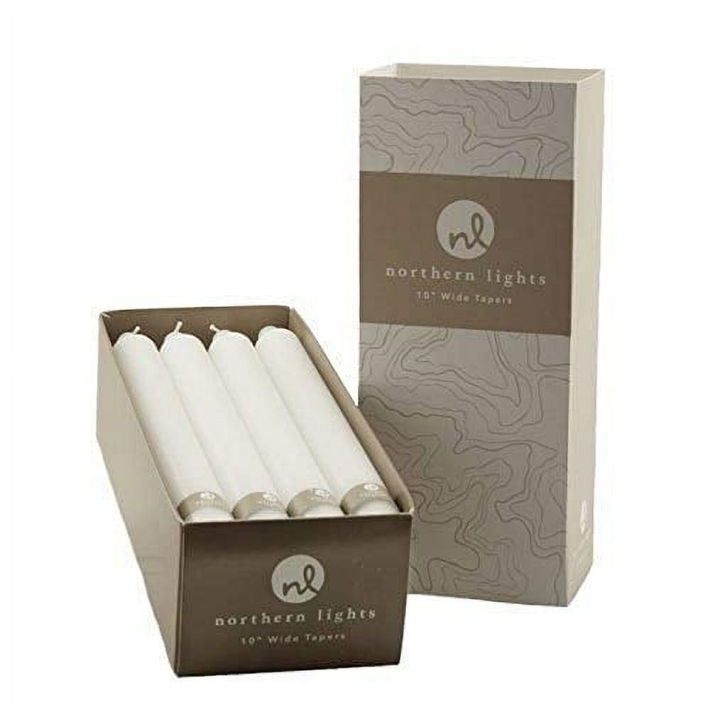 Pure White 10-Inch Smokeless Dripless Taper Candles, 12-Pack