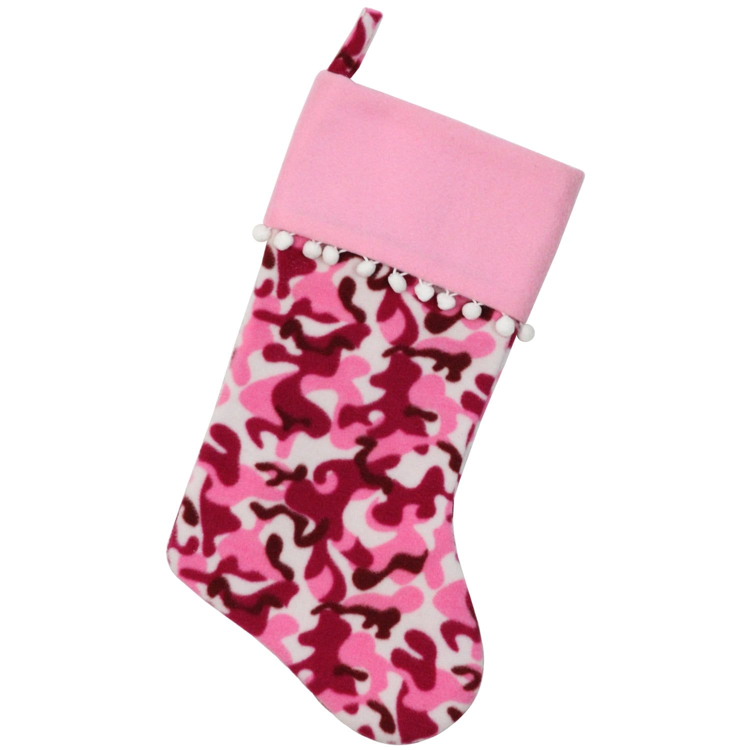 Pink and Brown Camouflage Christmas Stocking with Cuff