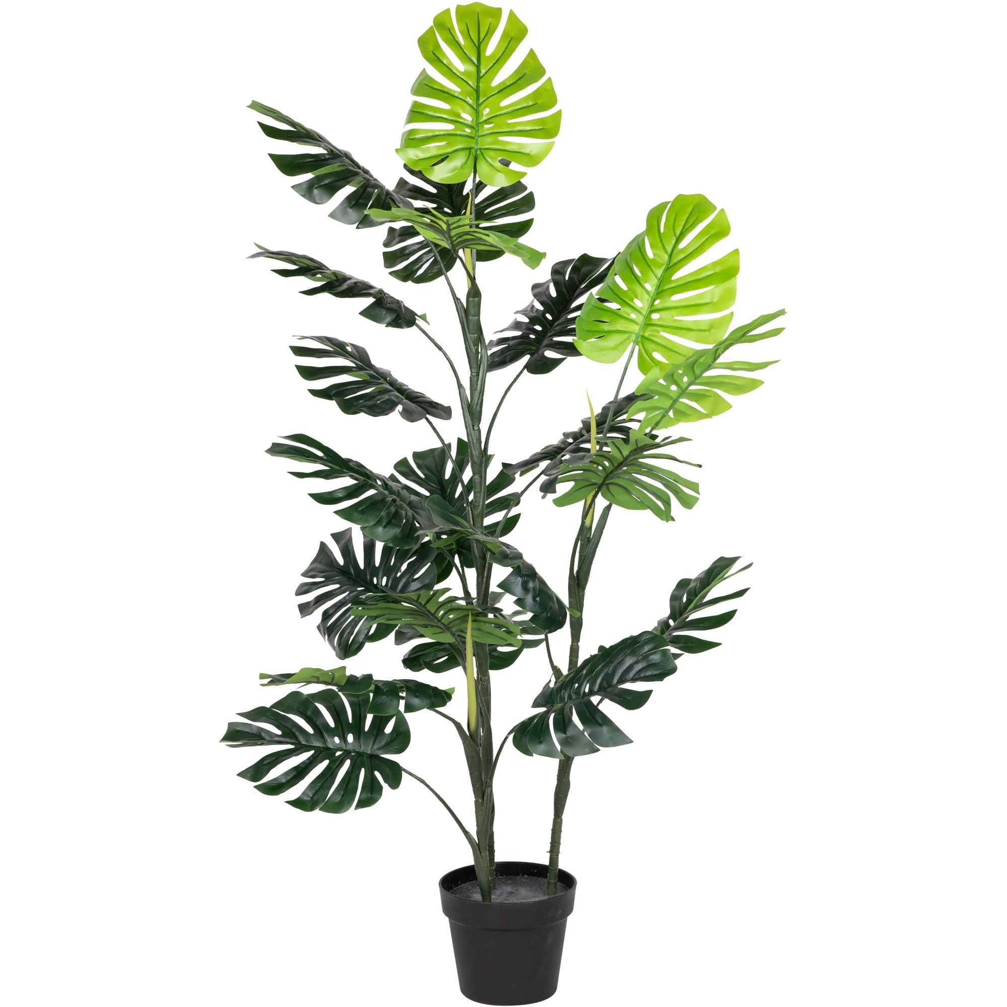 4' Lush Green Artificial Monstera in Sleek Black Pot