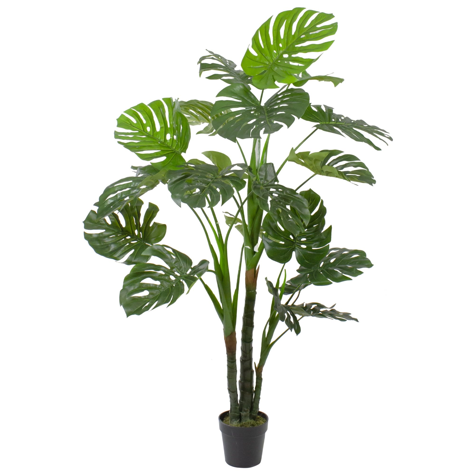 Verdant Monstera 5' Artificial Green Floor Plant in Decorative Pot