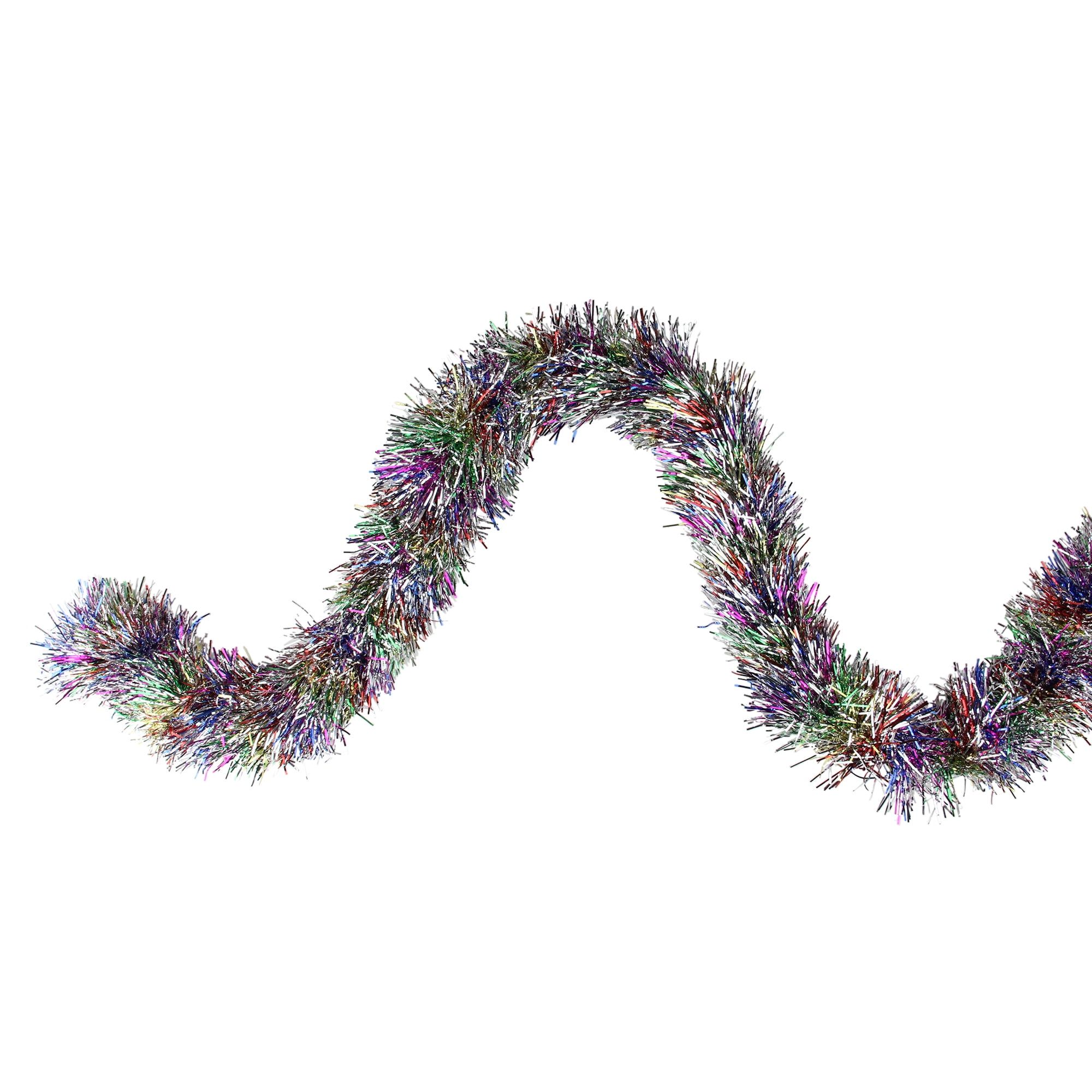 50' Shiny Rainbow Foil Tinsel Christmas Garland