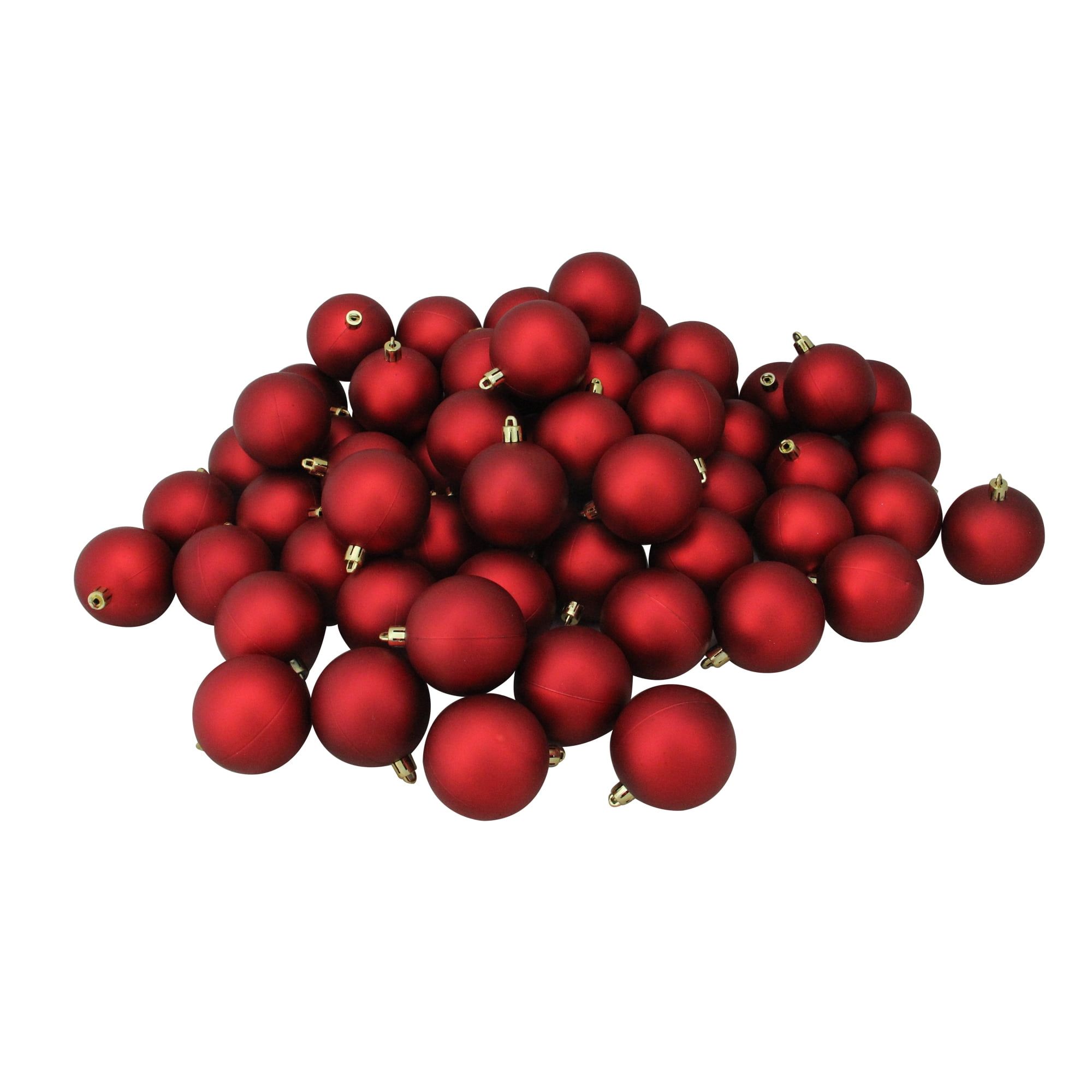 Red Matte Shatterproof Plastic Christmas Ball Ornaments Set