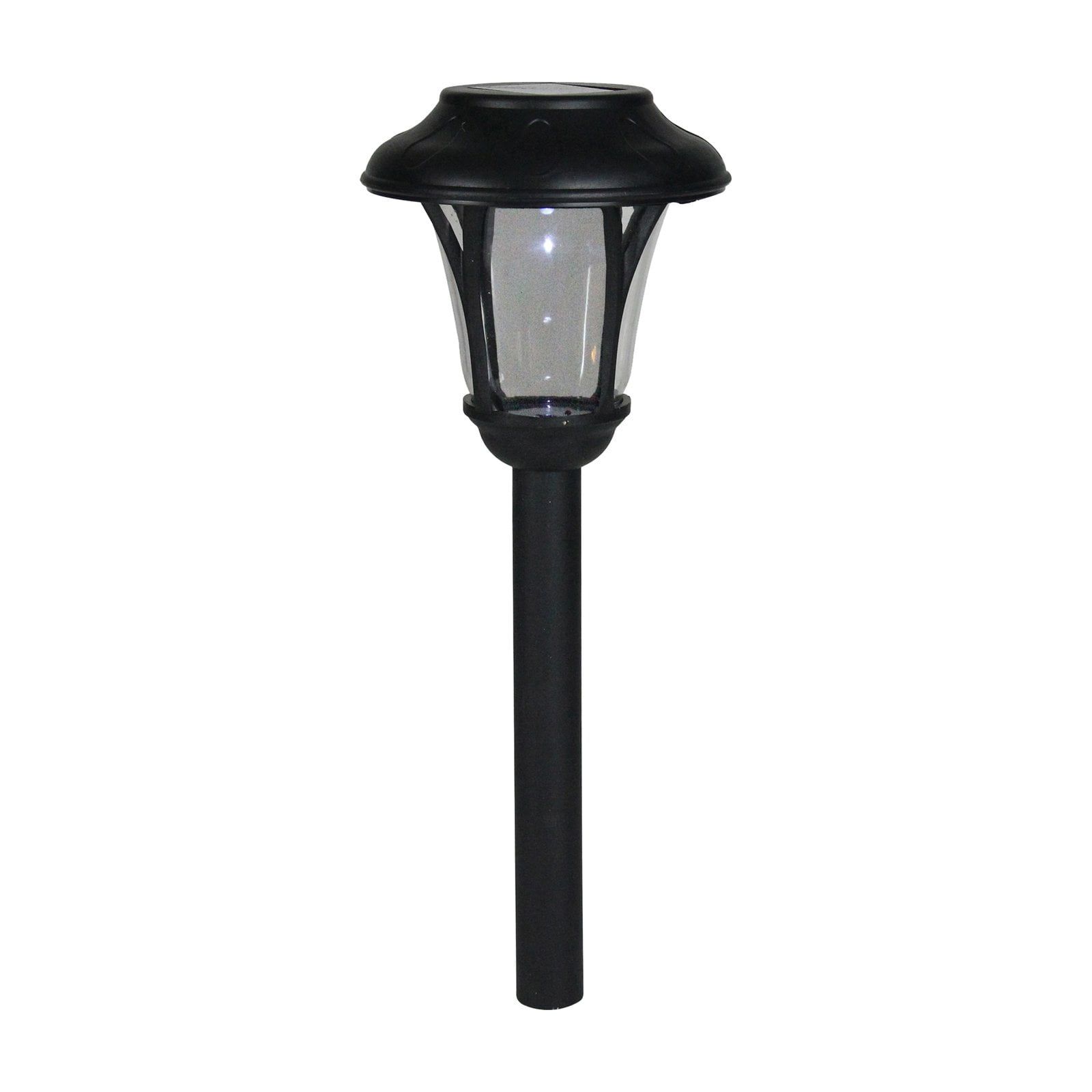 Black LED Solar Pathway Lantern with Lawn Stake