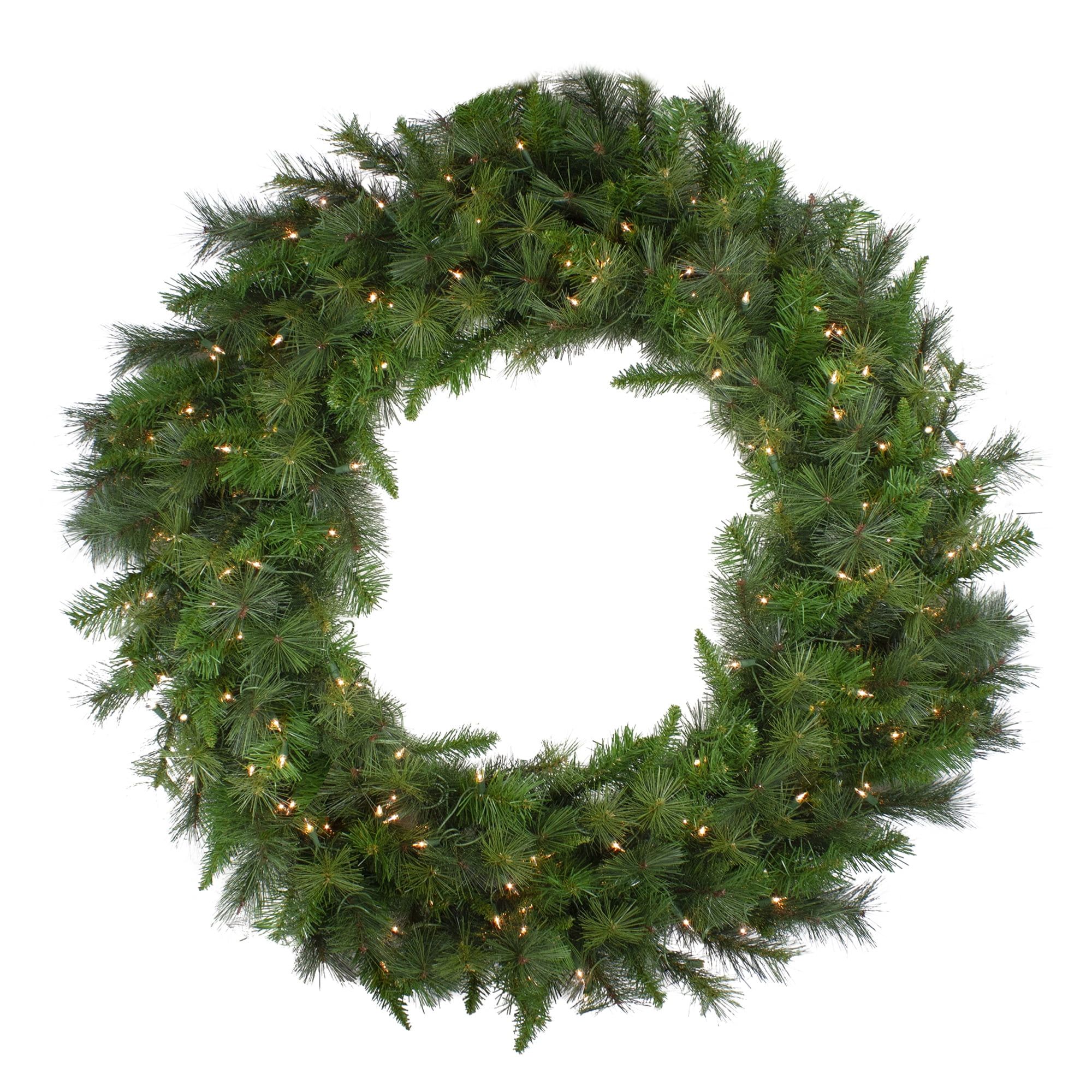 Evergreen Luxe Pine Pre-Lit Artificial Christmas Wreath - 48" with Clear Lights