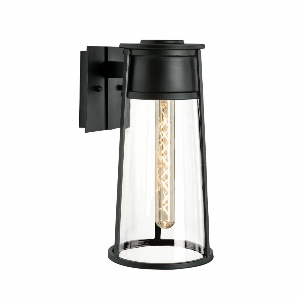 Norwell Large Cone Matte Black Outdoor Wall Sconce 8.5" x 17"