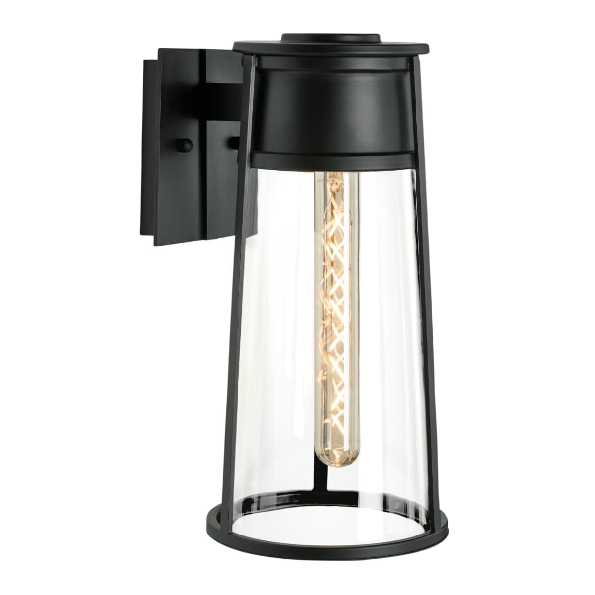 Norwell Large Cone Matte Black Outdoor Wall Sconce 8.5" x 17"