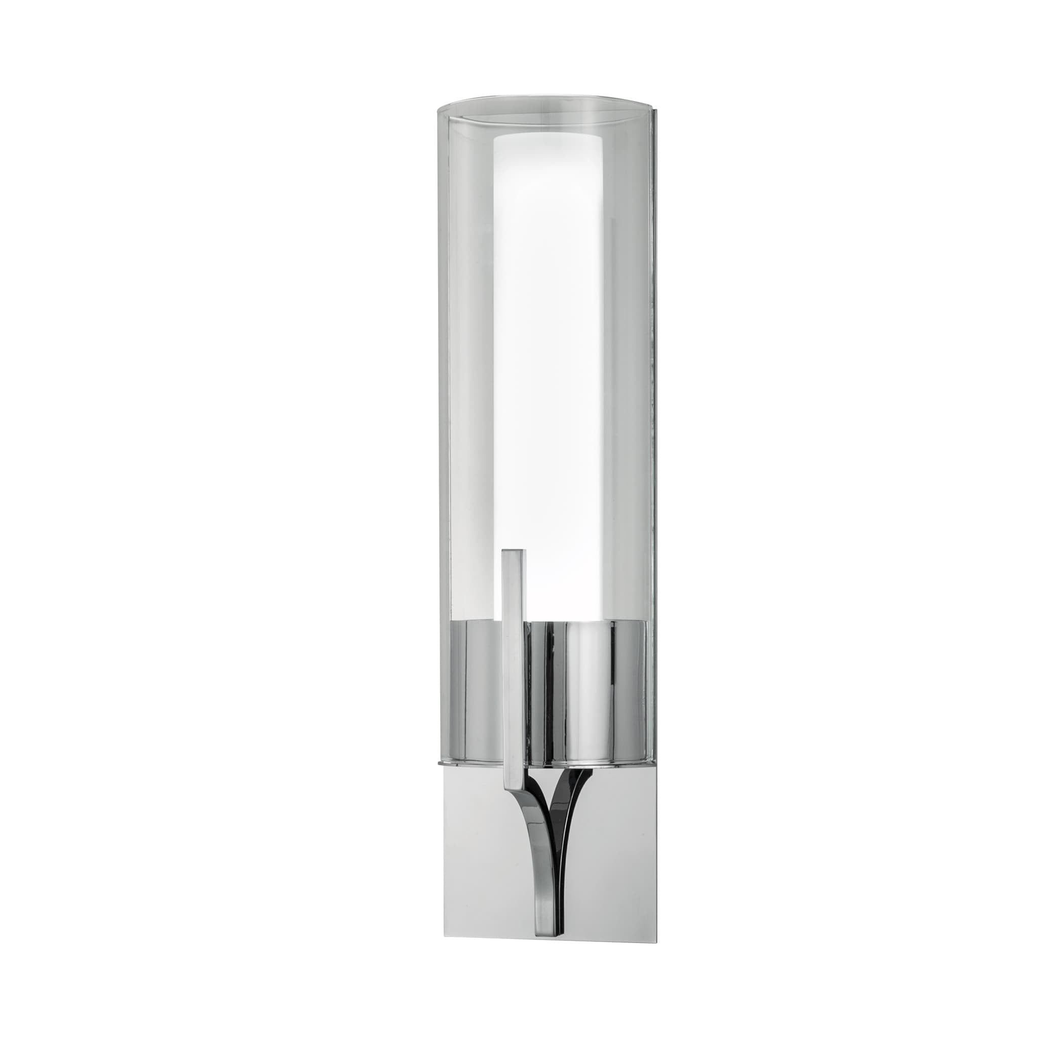 Sleek Chrome LED Vanity Sconce with Dimmable Light, 15" Height