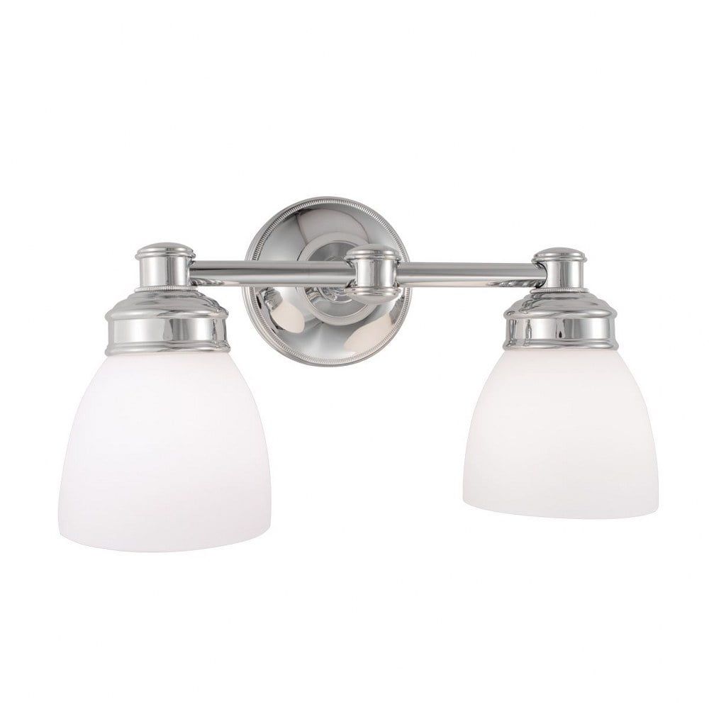 Spencer Chrome Dual-Light Wall Sconce with Clear Glass Shades