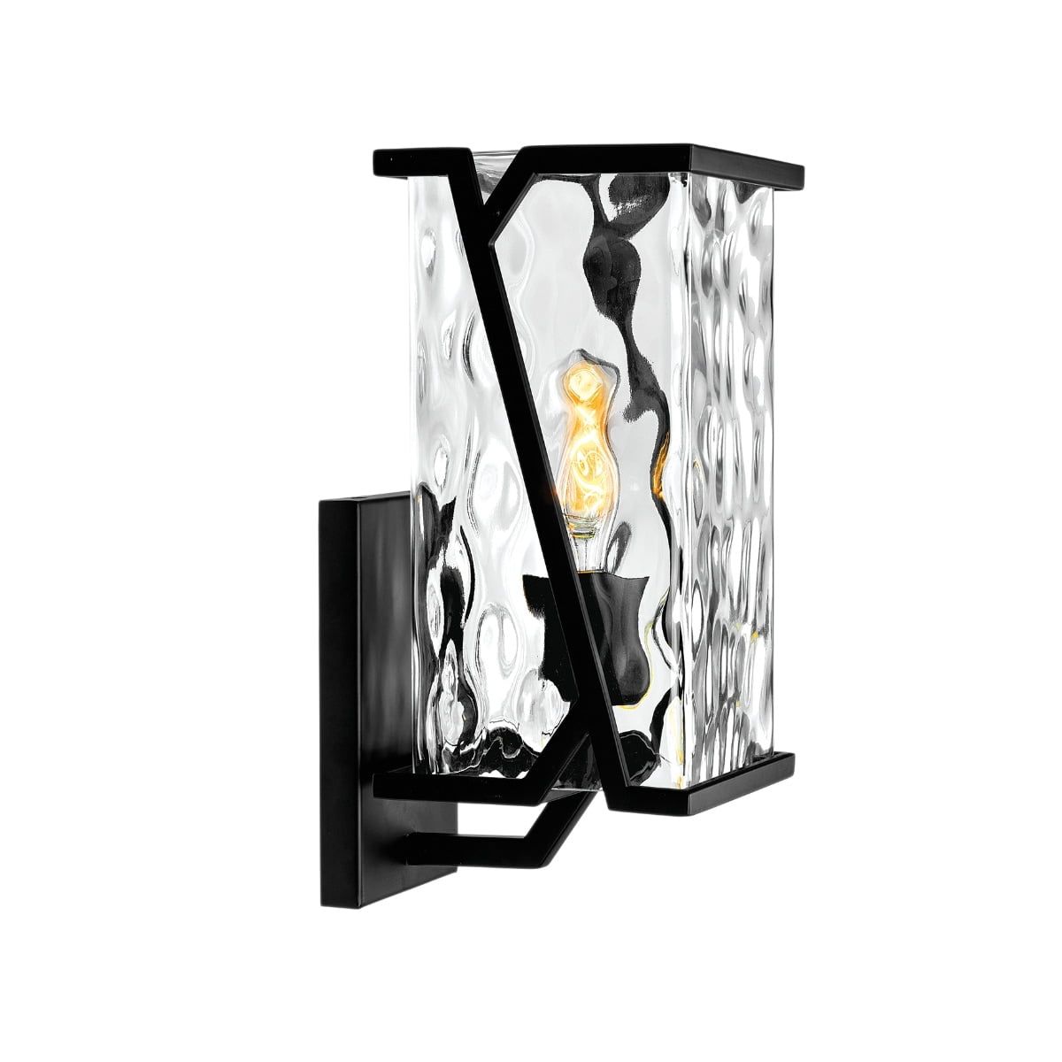 Cascade Matte Black 13" Steel Outdoor Wall Sconce