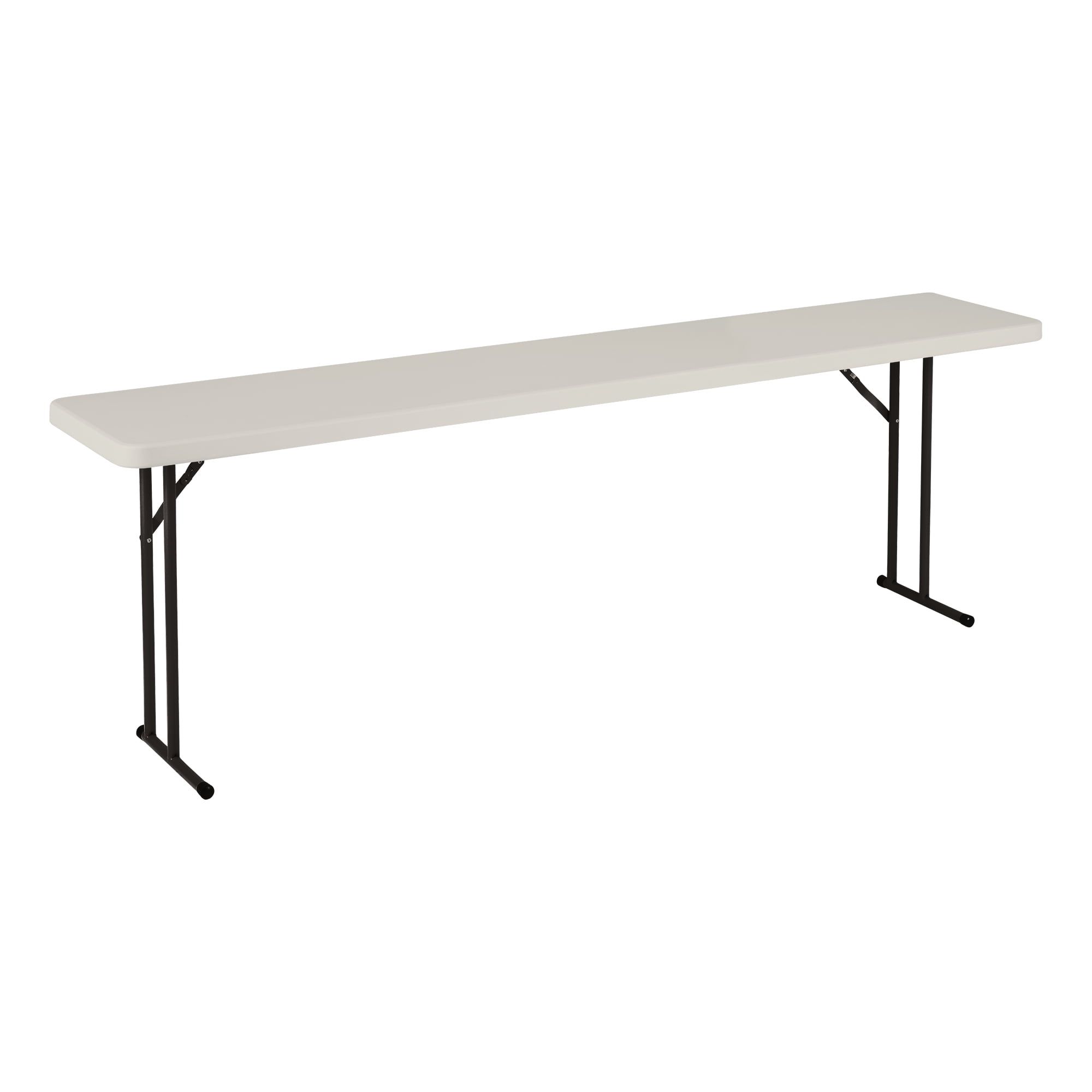 Gray Heavy Duty Plastic Folding Training Table, 8 ft