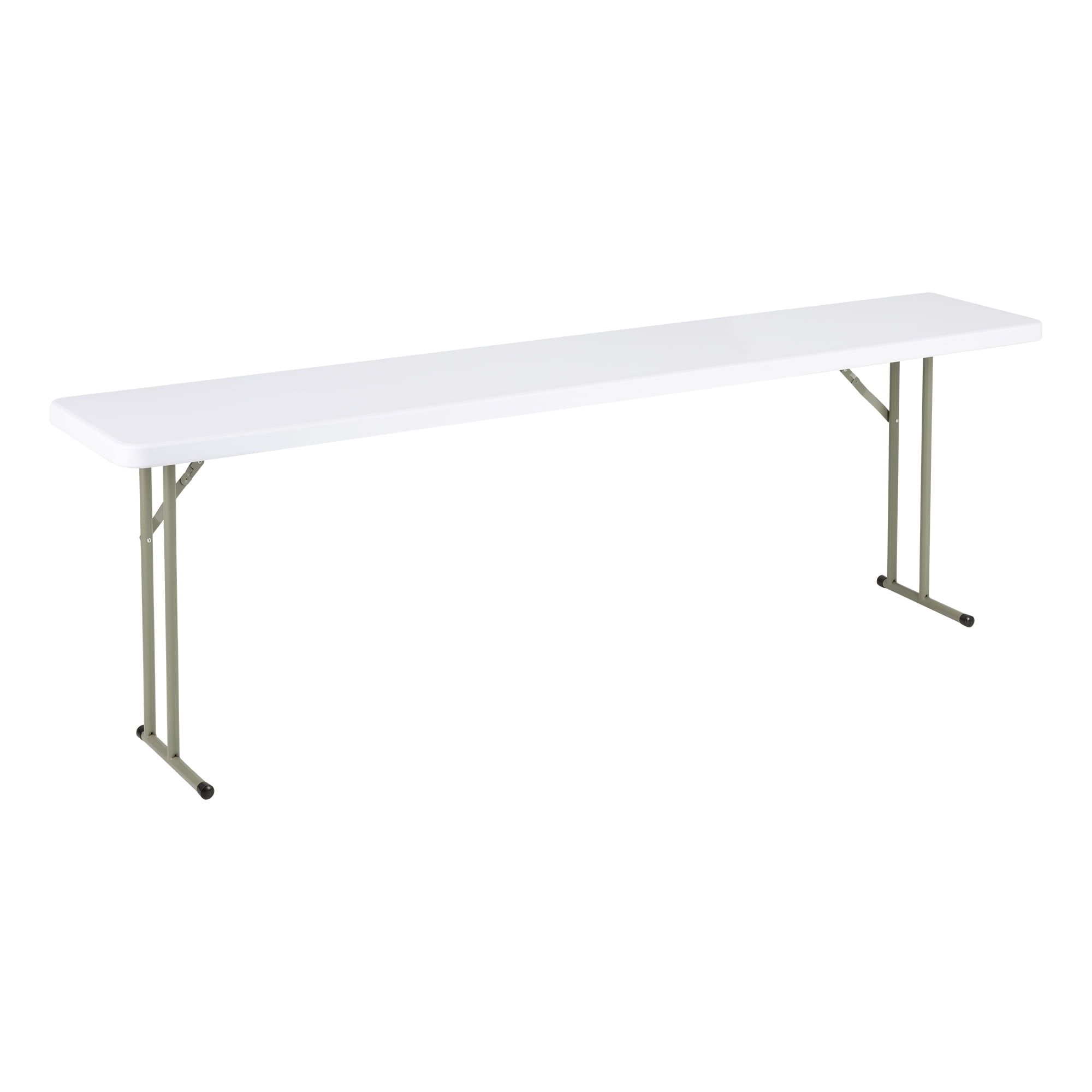 White Rectangular Heavy Duty Folding Training Table, 8 ft
